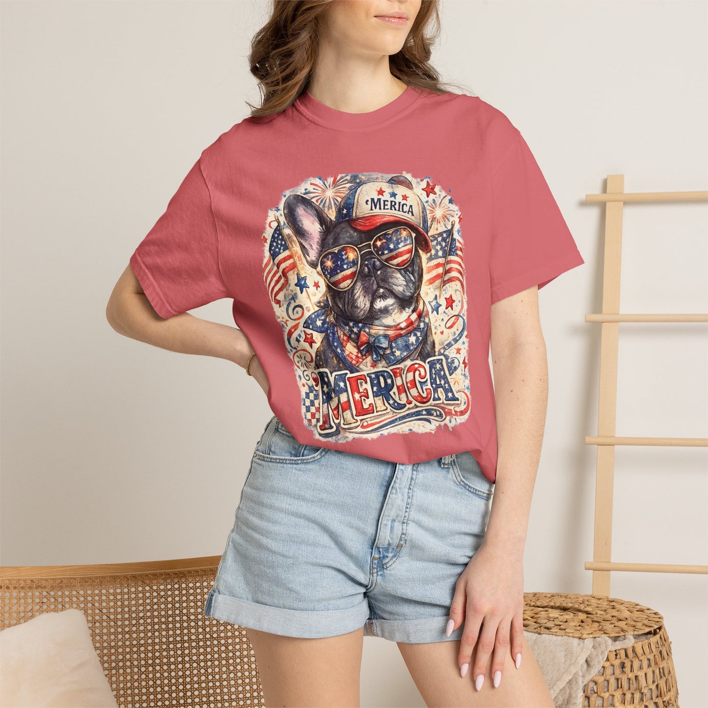 'Merica Patriotic French Bulldog T-Shirt