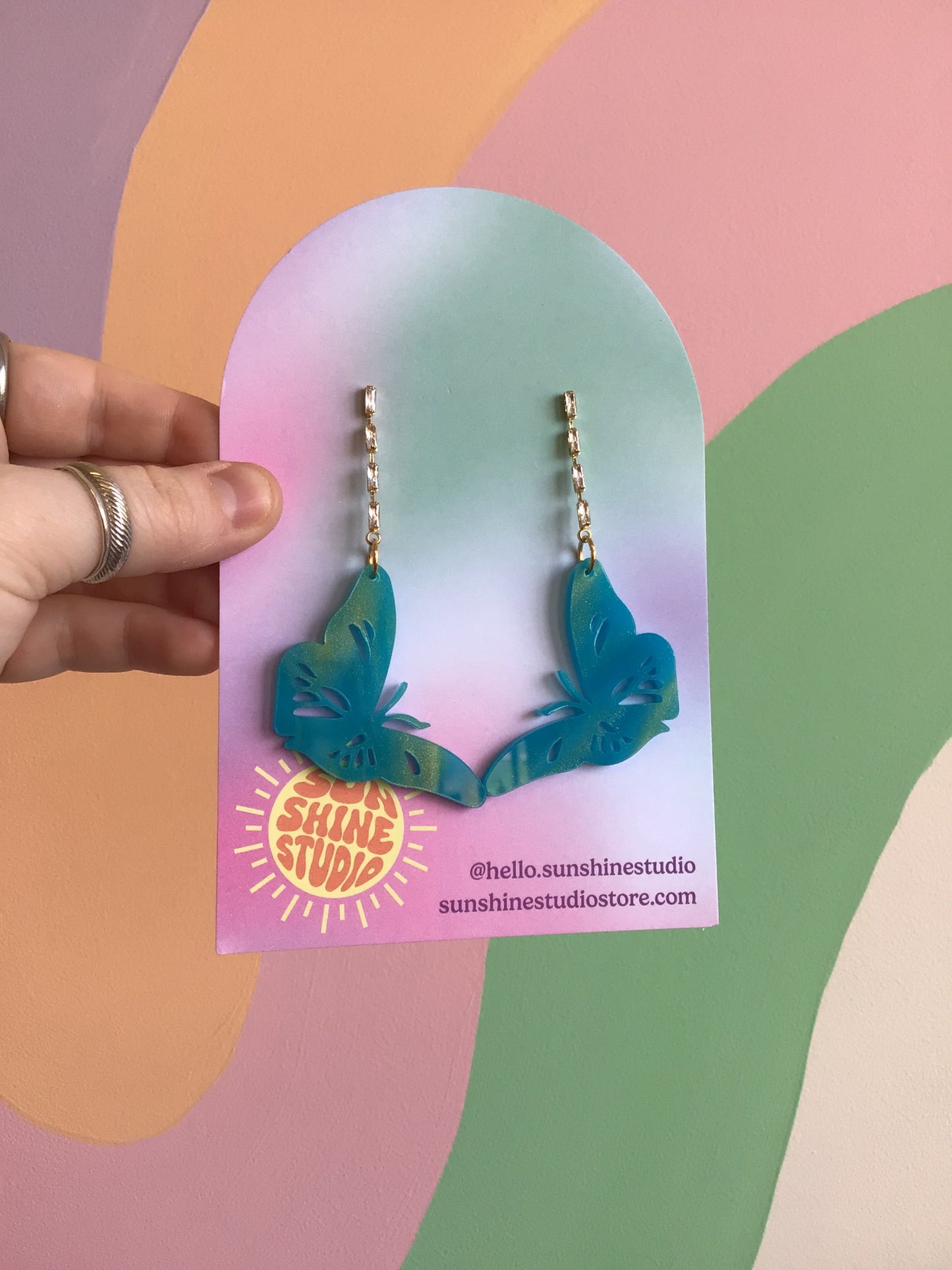 Flying Free Butterfly Acrylic Earrings