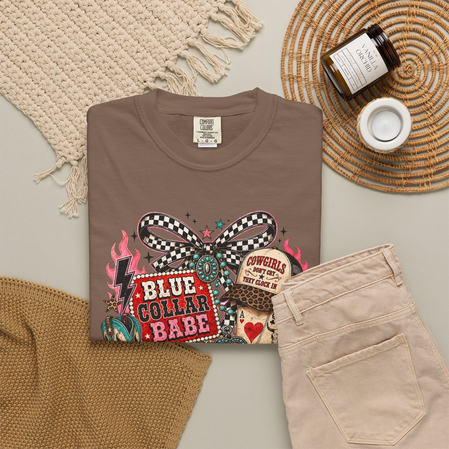 Blue Collar Babe T-Shirt — Retro Cowgirl Graphic Tee