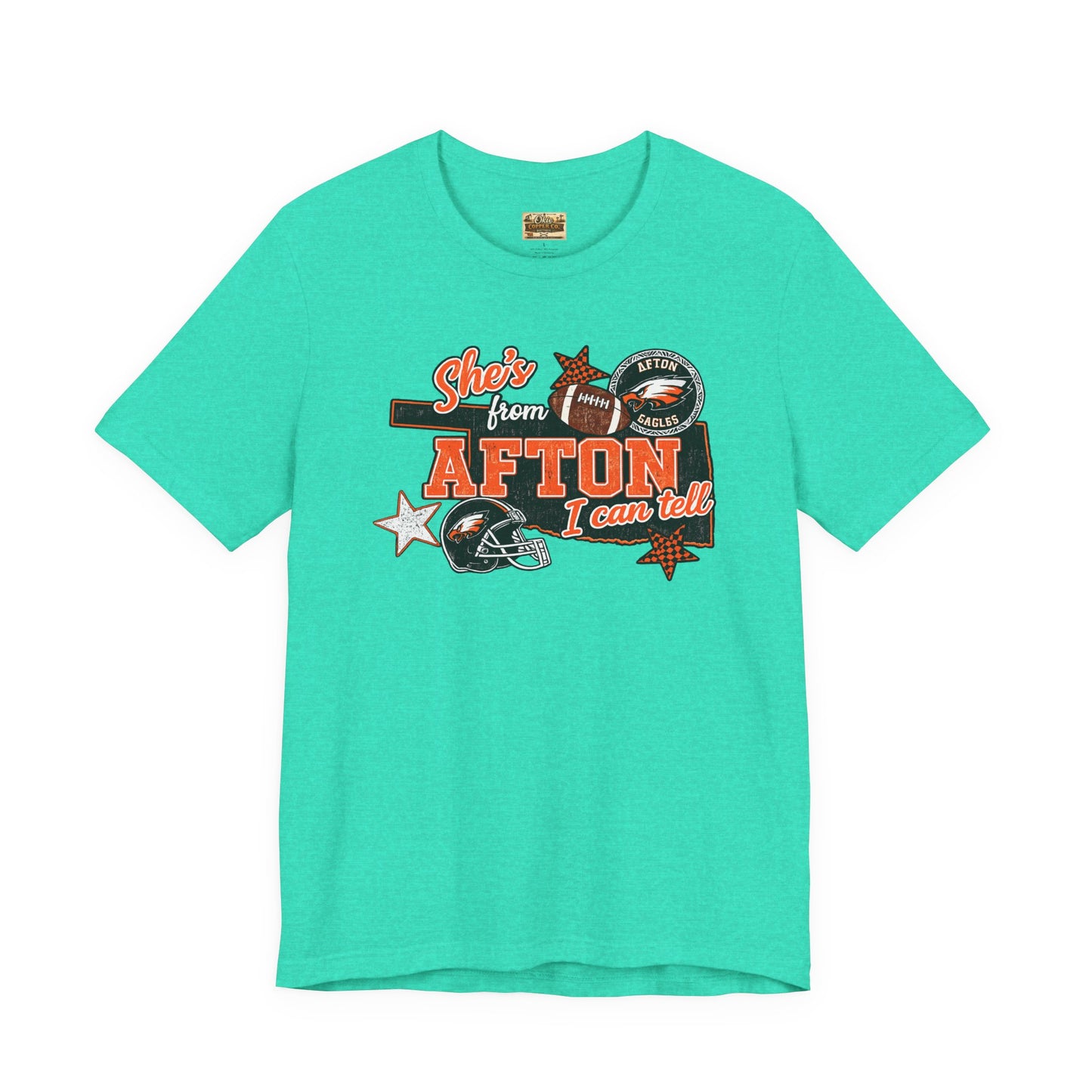 Afton Football Town Retro Graphic Tee — "Shes from Afton I can too"