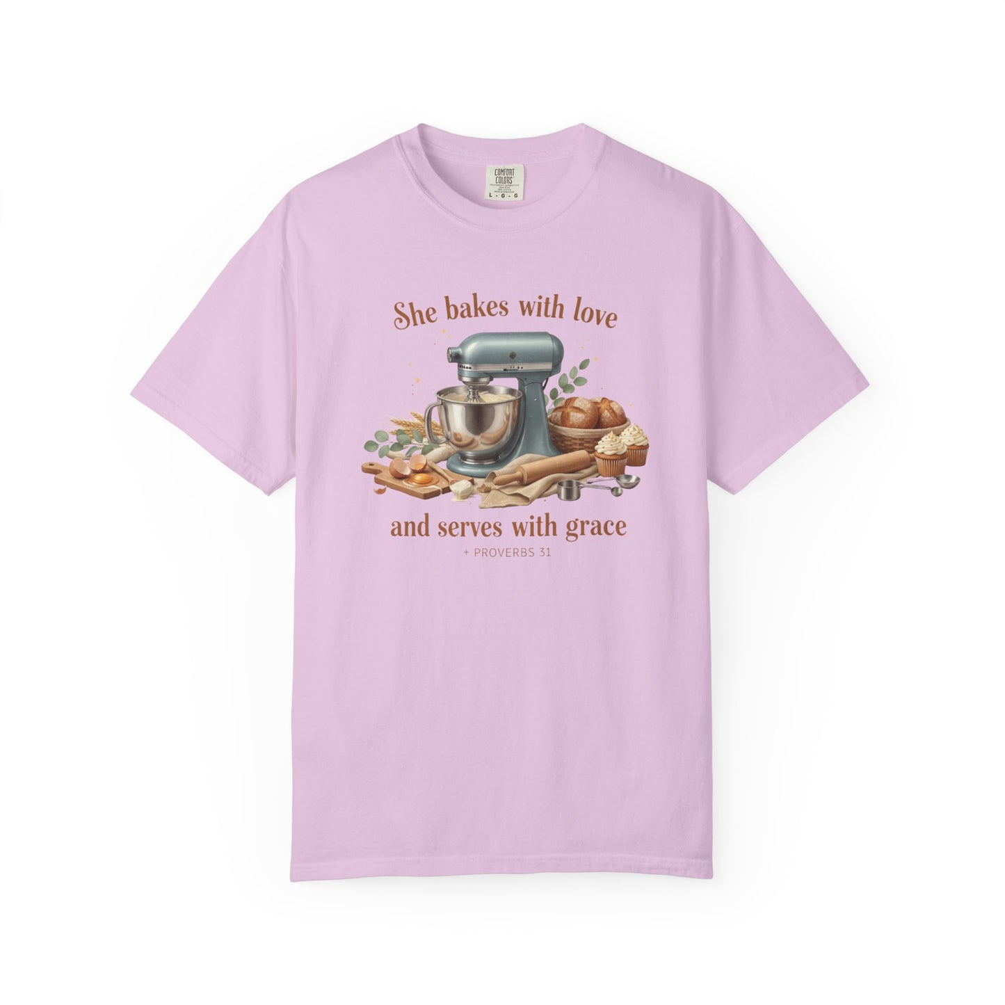 Baker’s Grace T-Shirt – "She bakes with love and serves with grace" Kitchen Tee