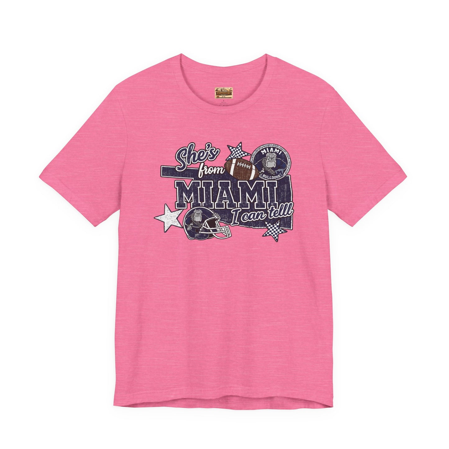 She's From Miami Graphic Tee — Retro Football Fan Shirt