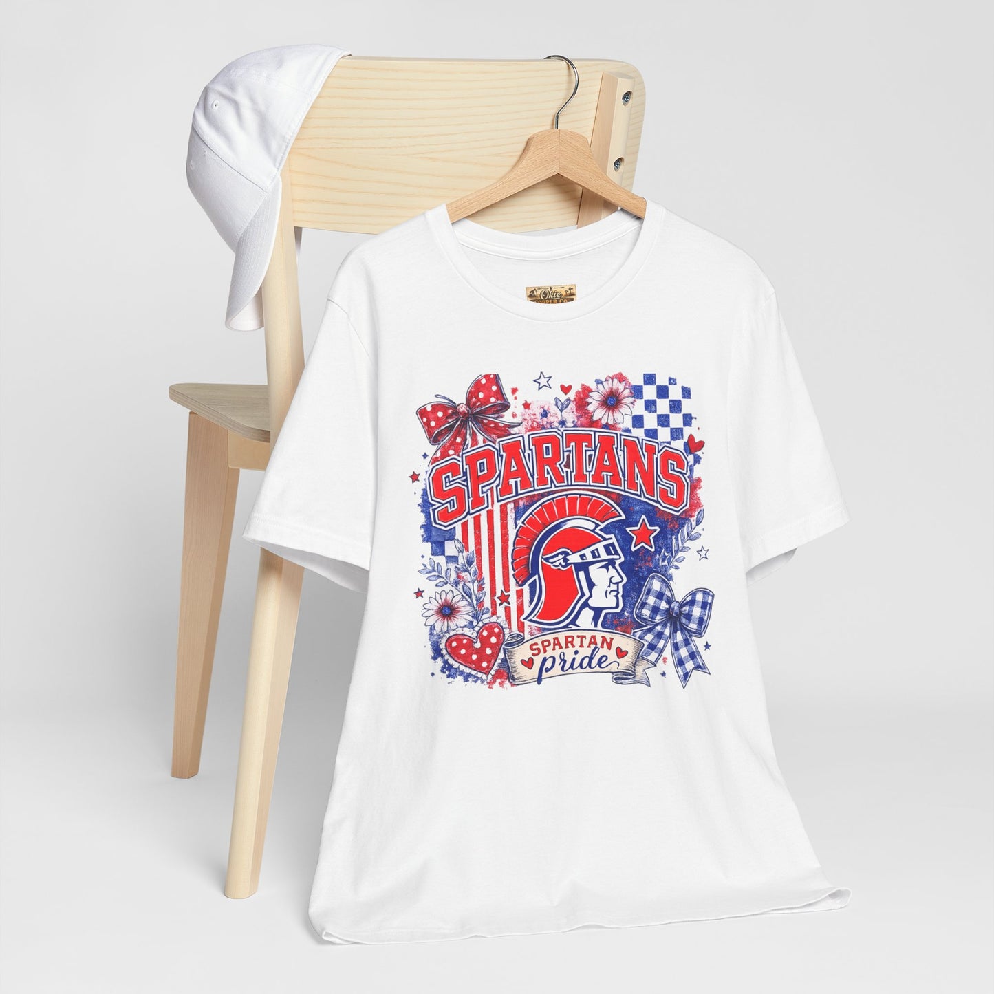 Spartans Pride Graphic Tee — Red, White & Blue School Spirit T-Shirt