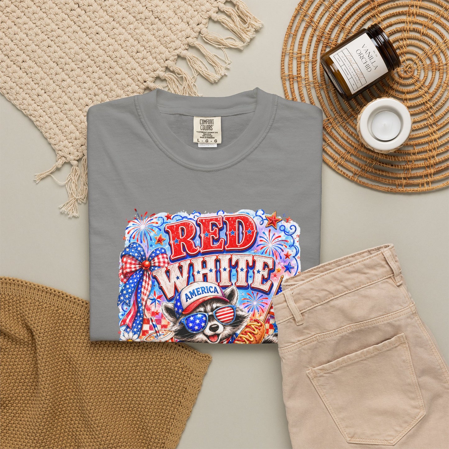 Patriotic "Red White Feral" Graphic T-Shirt