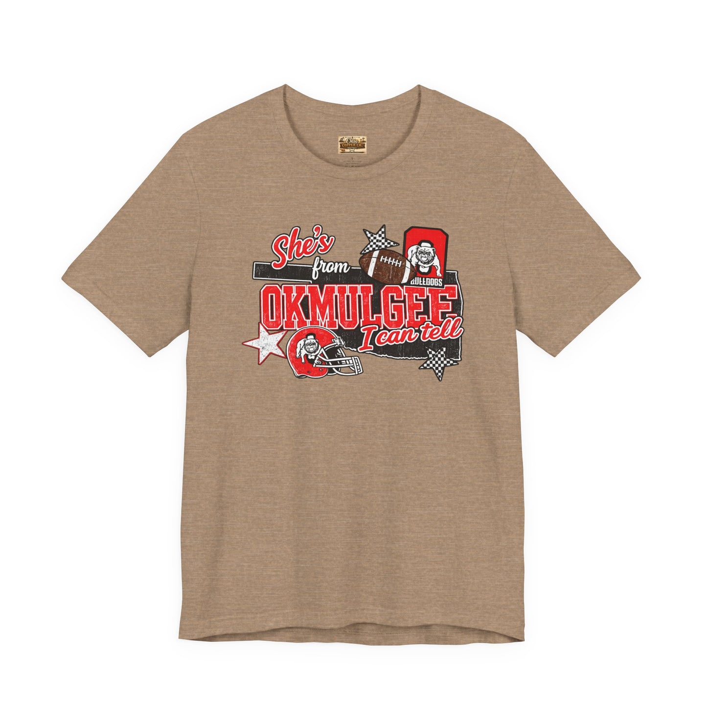 Okmulgee Cardinals Football Tee — She’s From Okmulgee Design