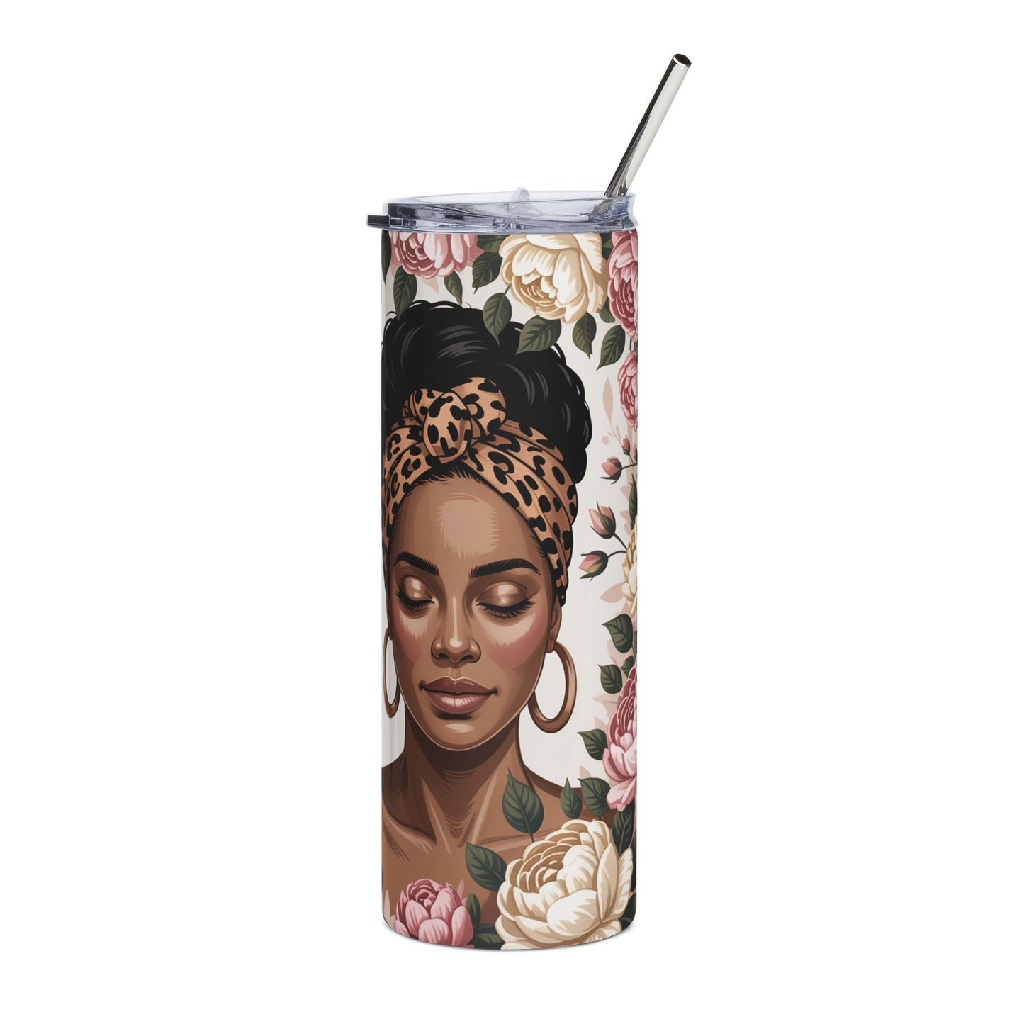 20oz Christian Floral Tumbler — "Never Underestimate a Woman…Christ Strengthens Her" Stainless Steel Travel Cup