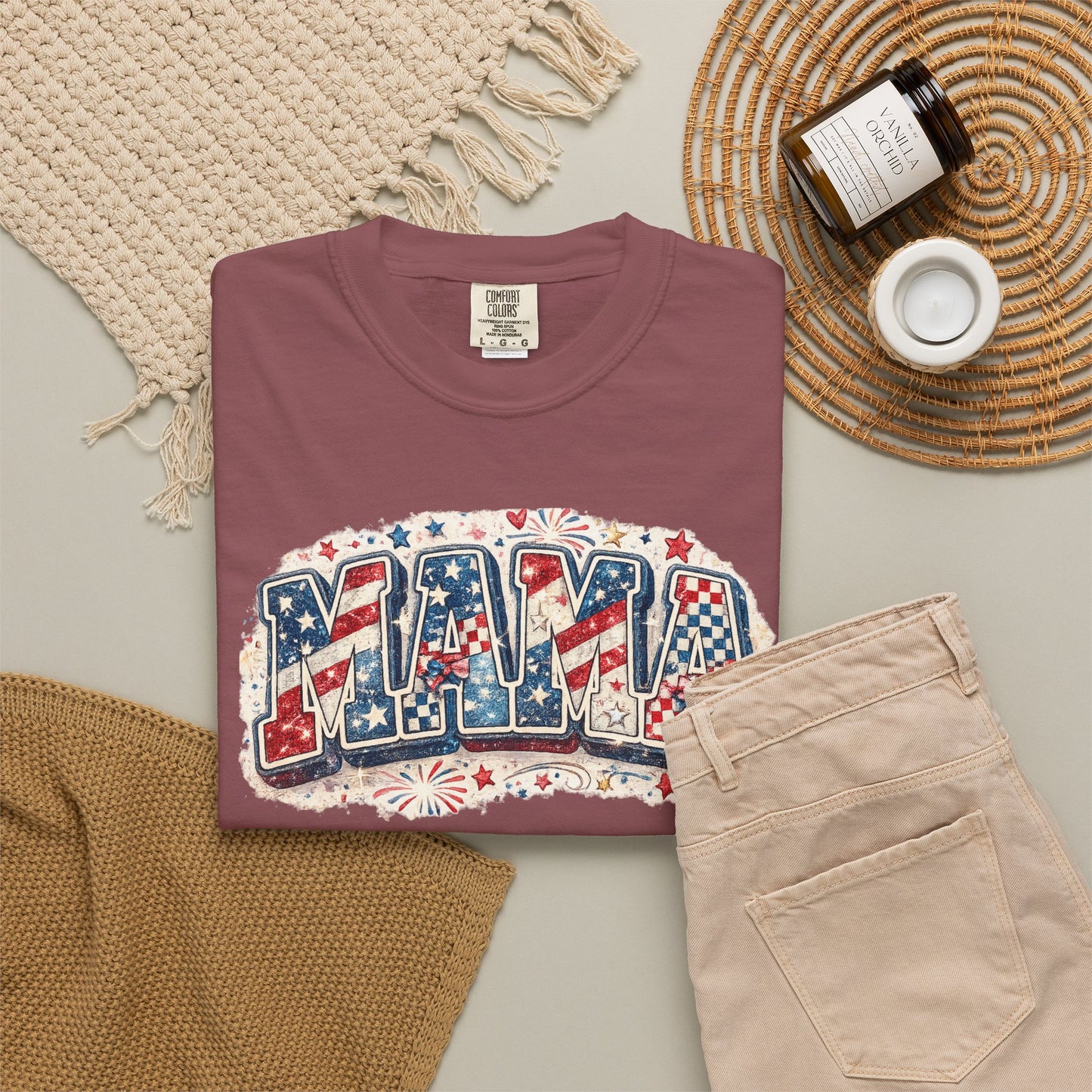 Mama Patriotic T-Shirt — Red White Blue Americana Graphic Tee