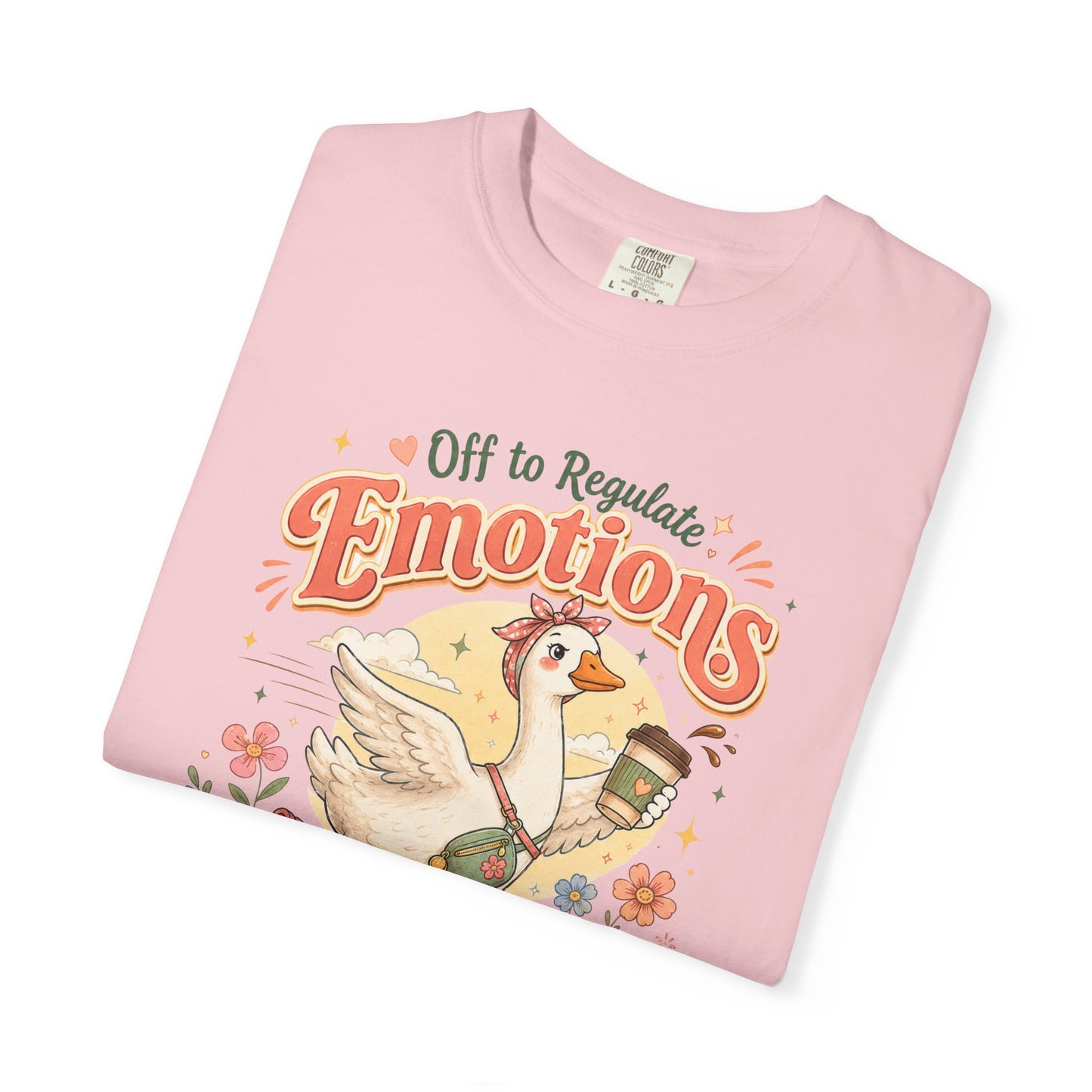 Emotions Duck Graphic T-Shirt — "Off to Regulate" Vintage Coffee Tee