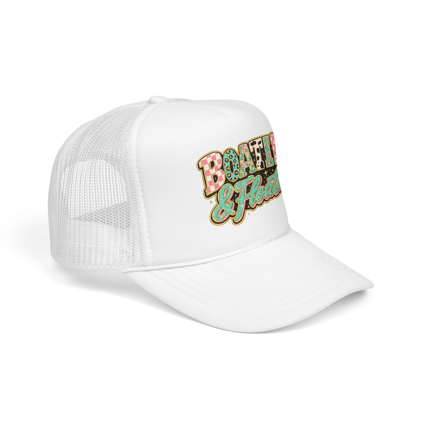 Boatin' & Floatin' Trucker Hat — Retro Floral Pool/Beach Foam Cap