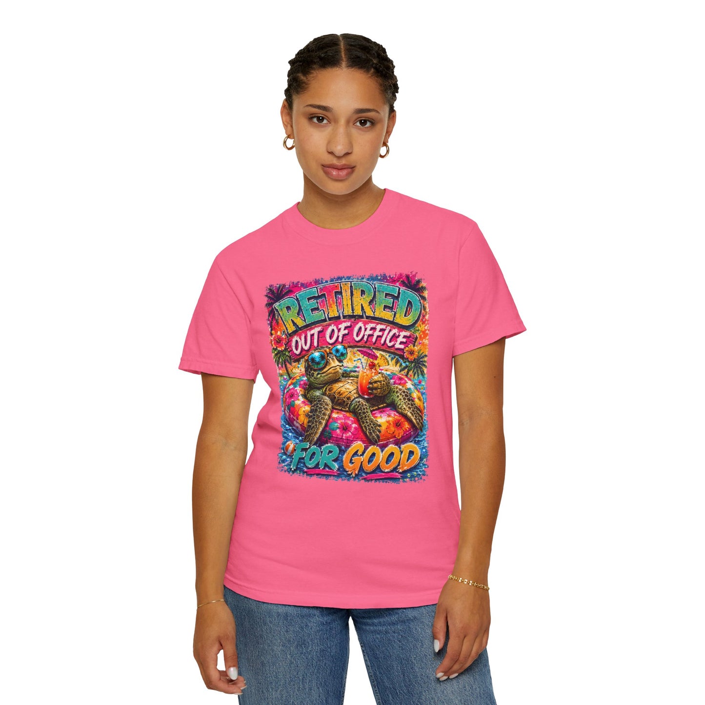 Retired Out of Office For Good T-Shirt — Funny Retirement Turtle Tee