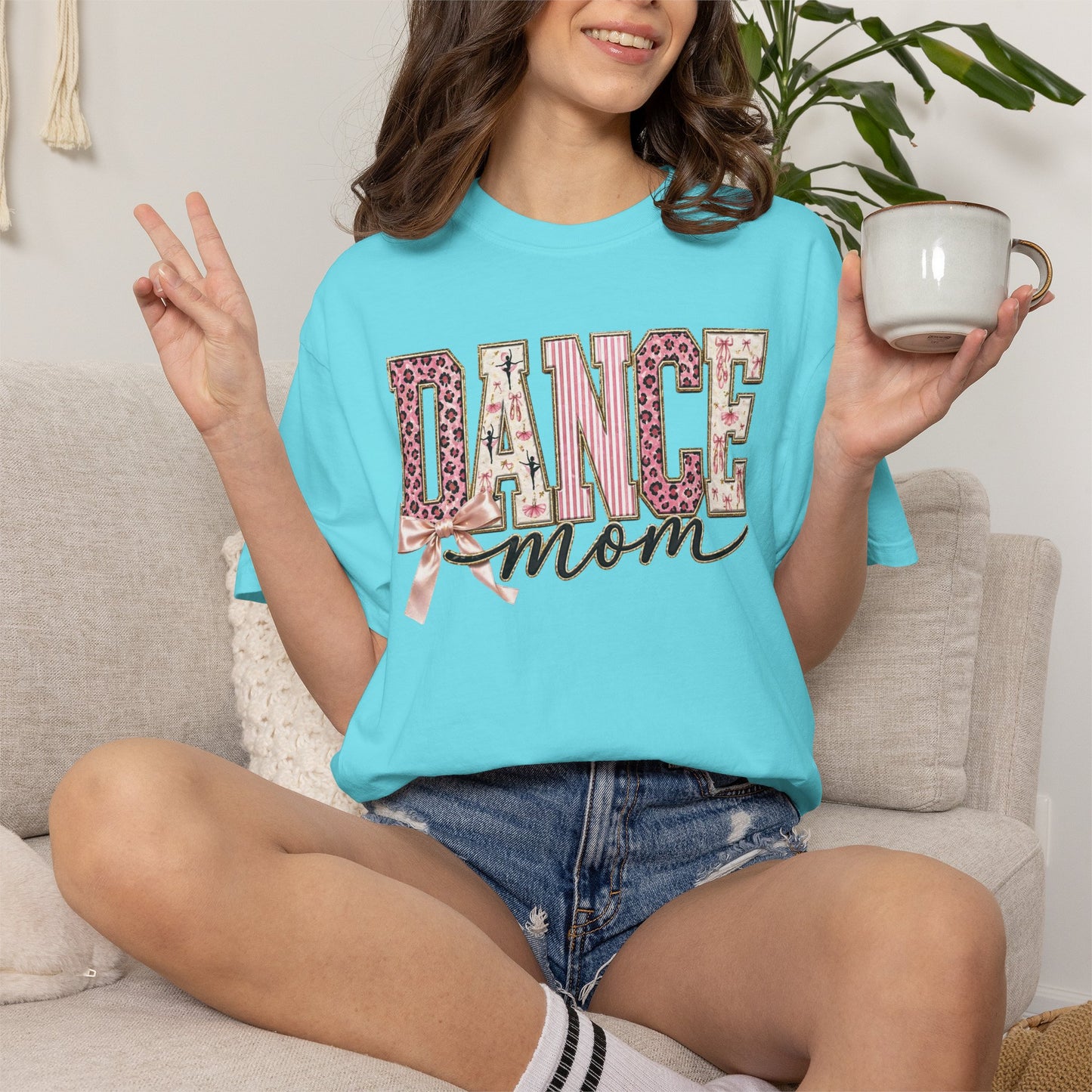 Dance Mom T-Shirt — Leopard Ballet Ribbon Graphic Tee