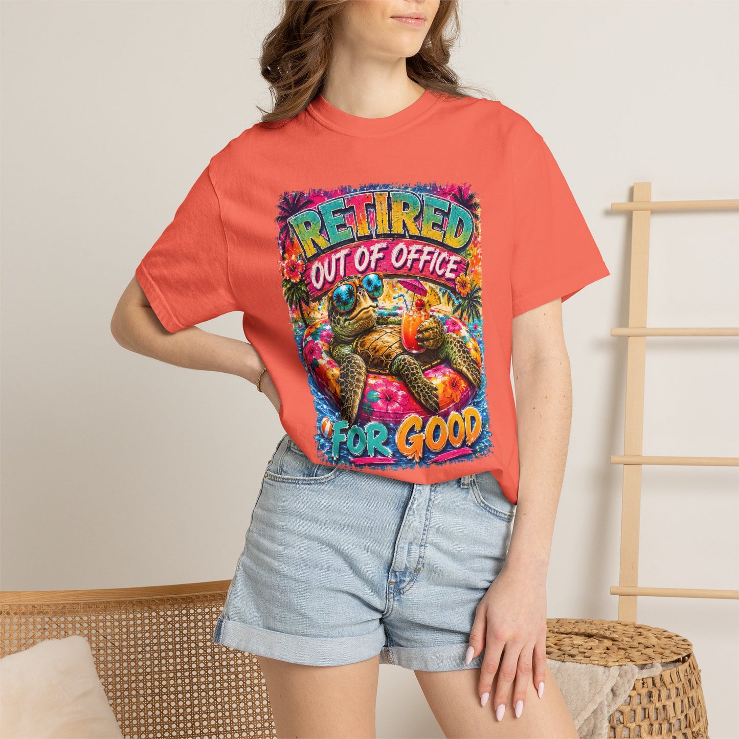 Retired Out of Office For Good T-Shirt — Funny Retirement Turtle Tee