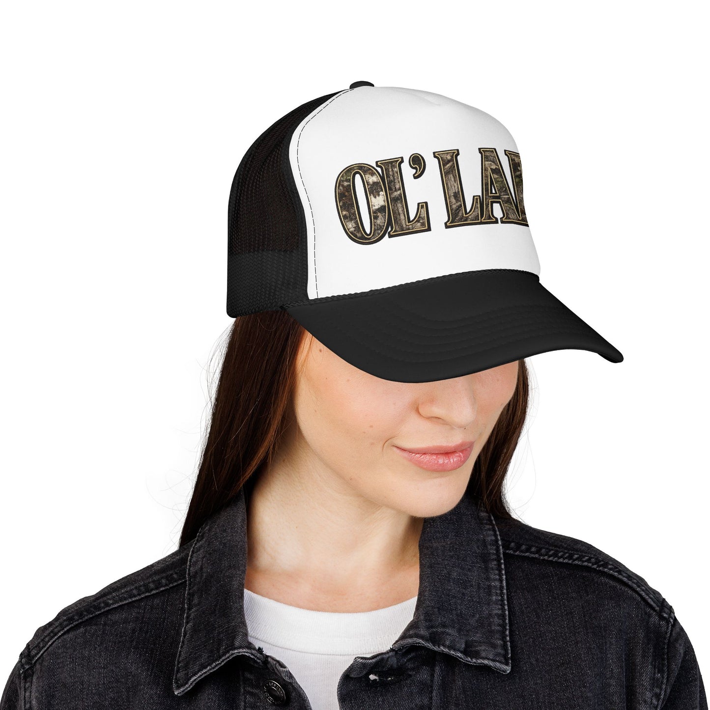 Ol' Lady Trucker Hat — Vintage Rustic Foam Cap for Country Style