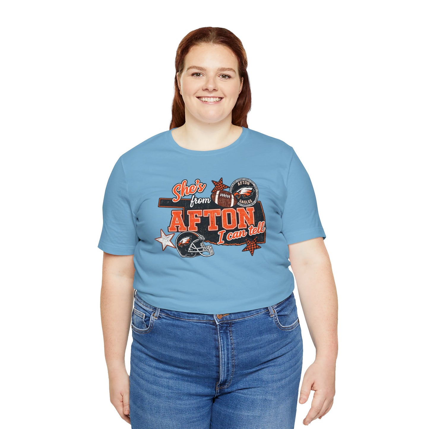 Afton Football Town Retro Graphic Tee — "Shes from Afton I can too"