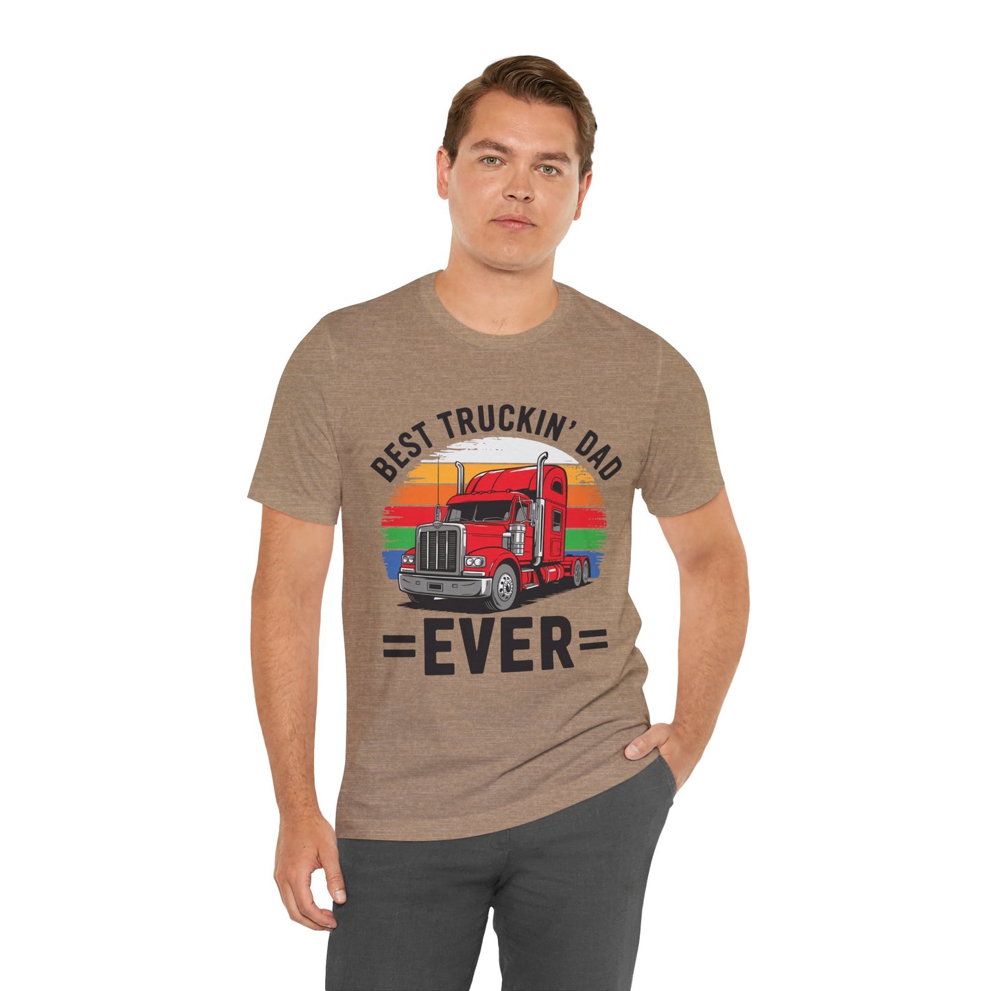 Best Truckin' Dad Ever T-Shirt — Vintage Semi Truck Father's Day Tee