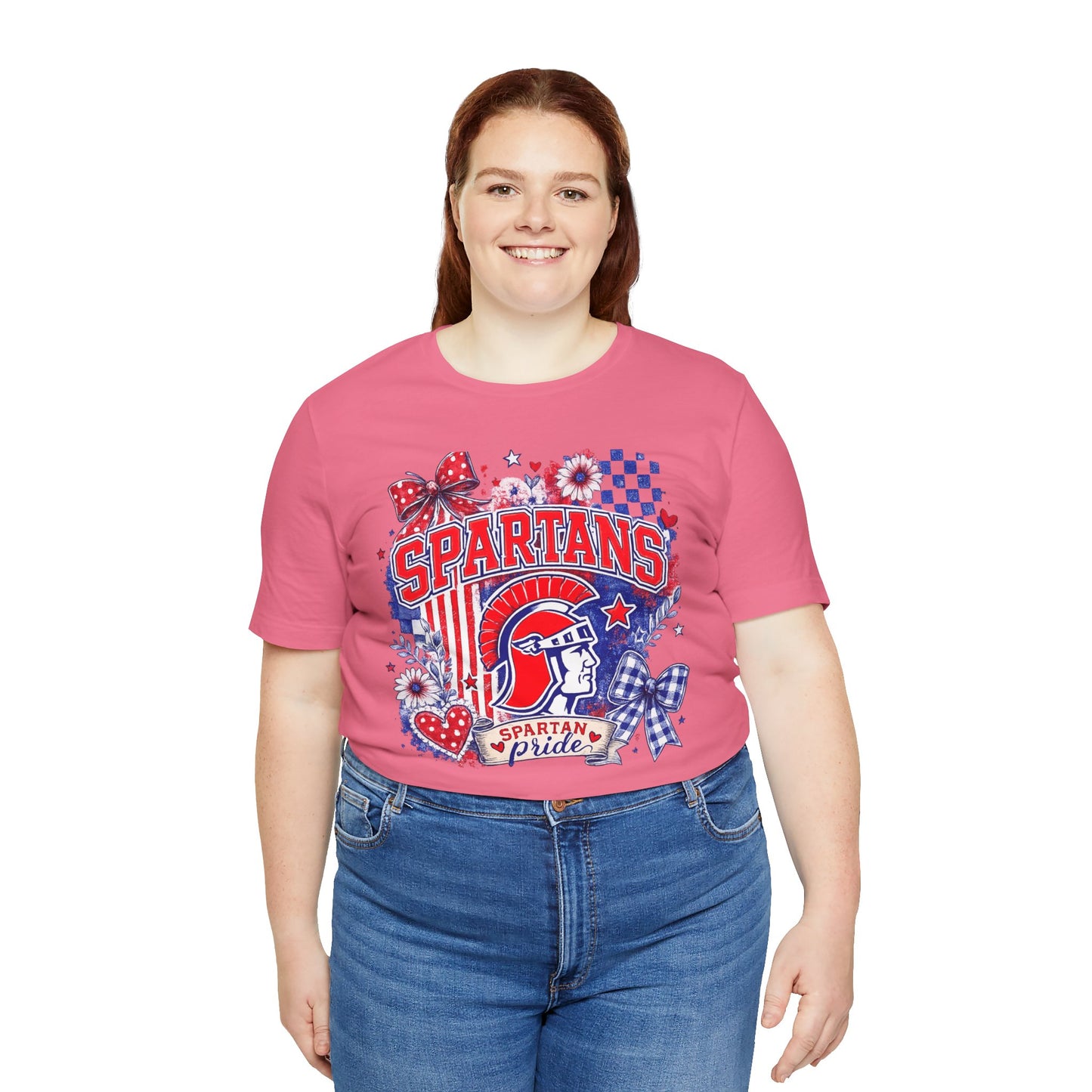 Spartans Pride Graphic Tee — Red, White & Blue School Spirit T-Shirt