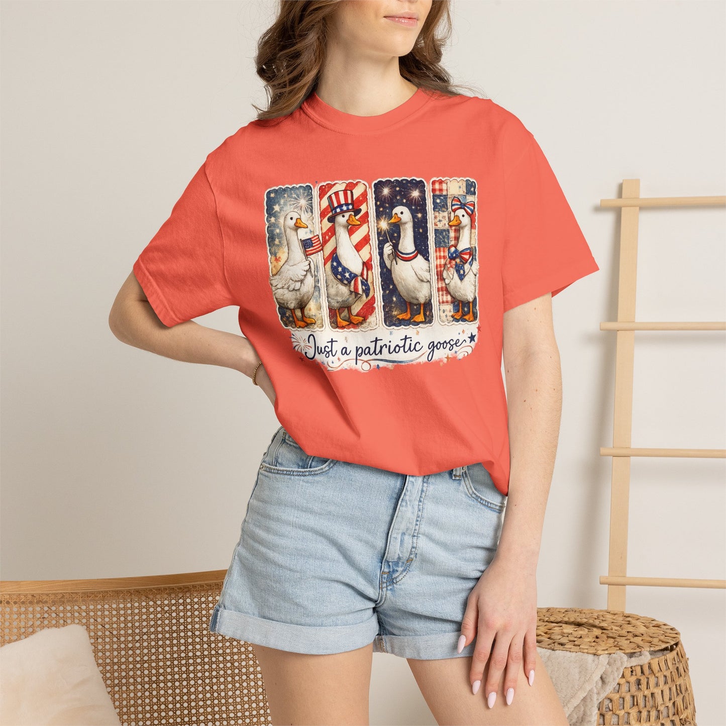 Patriotic Goose T-Shirt — "Just a patriotic goose" Americana Tee