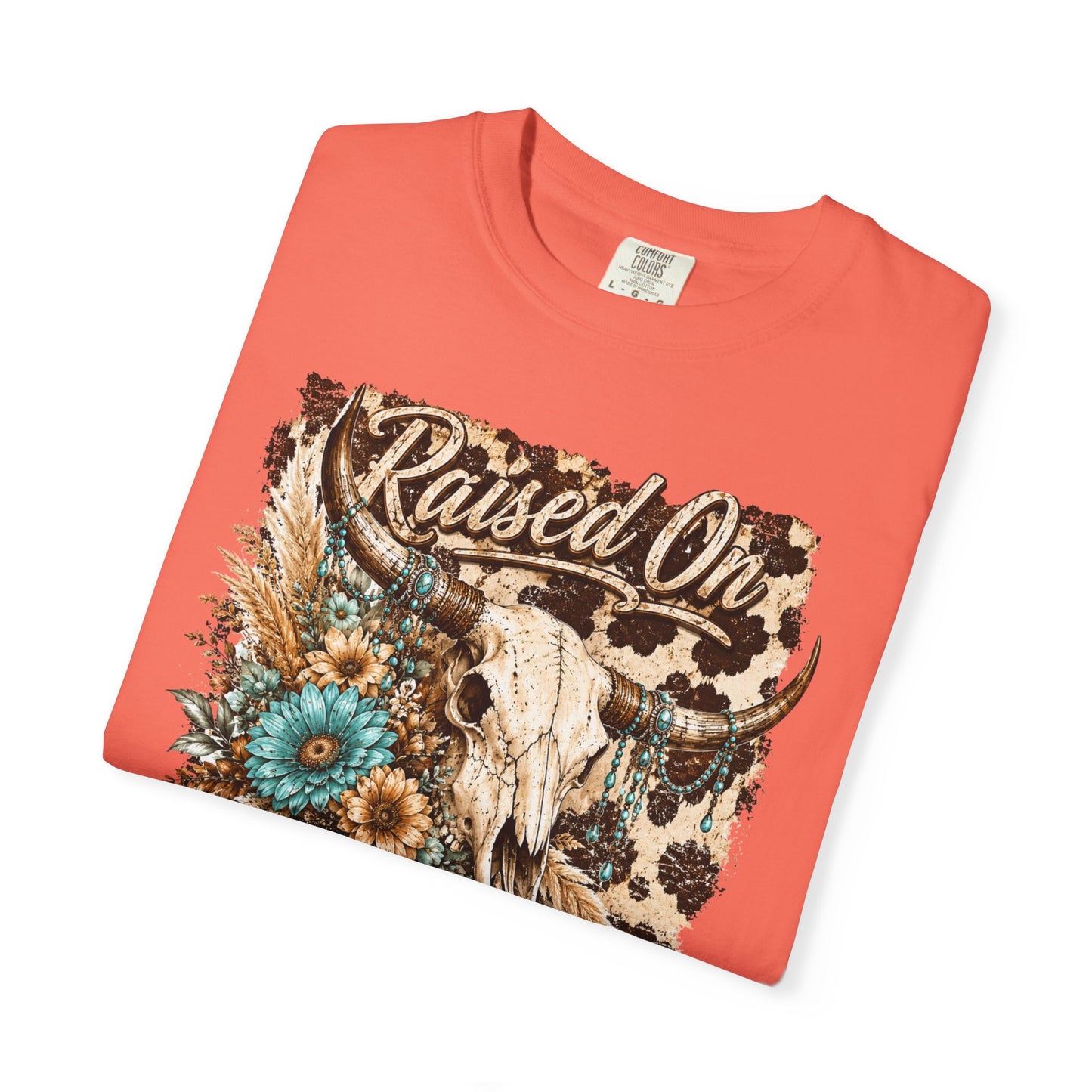 Raised On 90s Country T-Shirt — Vintage Cow Skull Western Tee