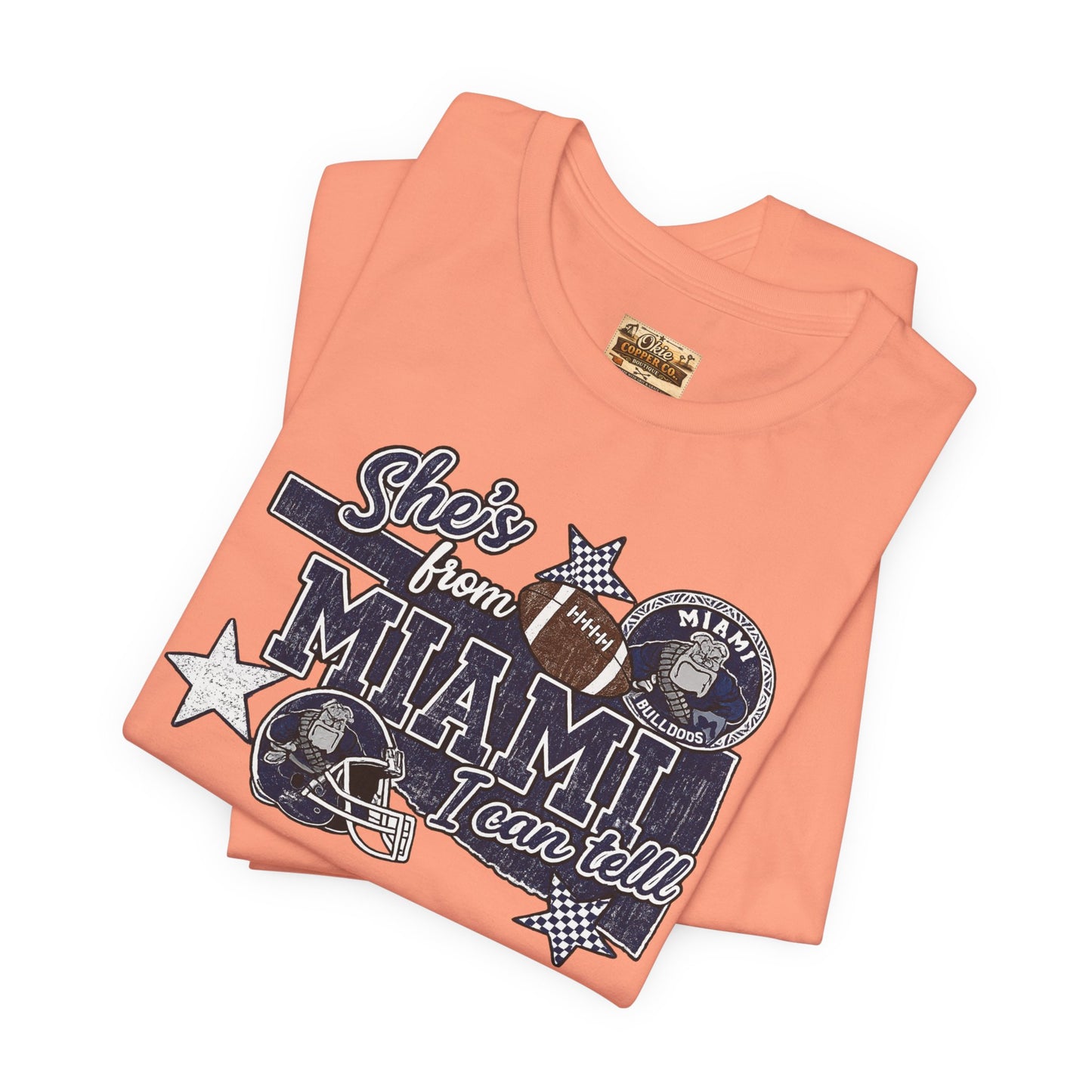 She's From Miami Graphic Tee — Retro Football Fan Shirt