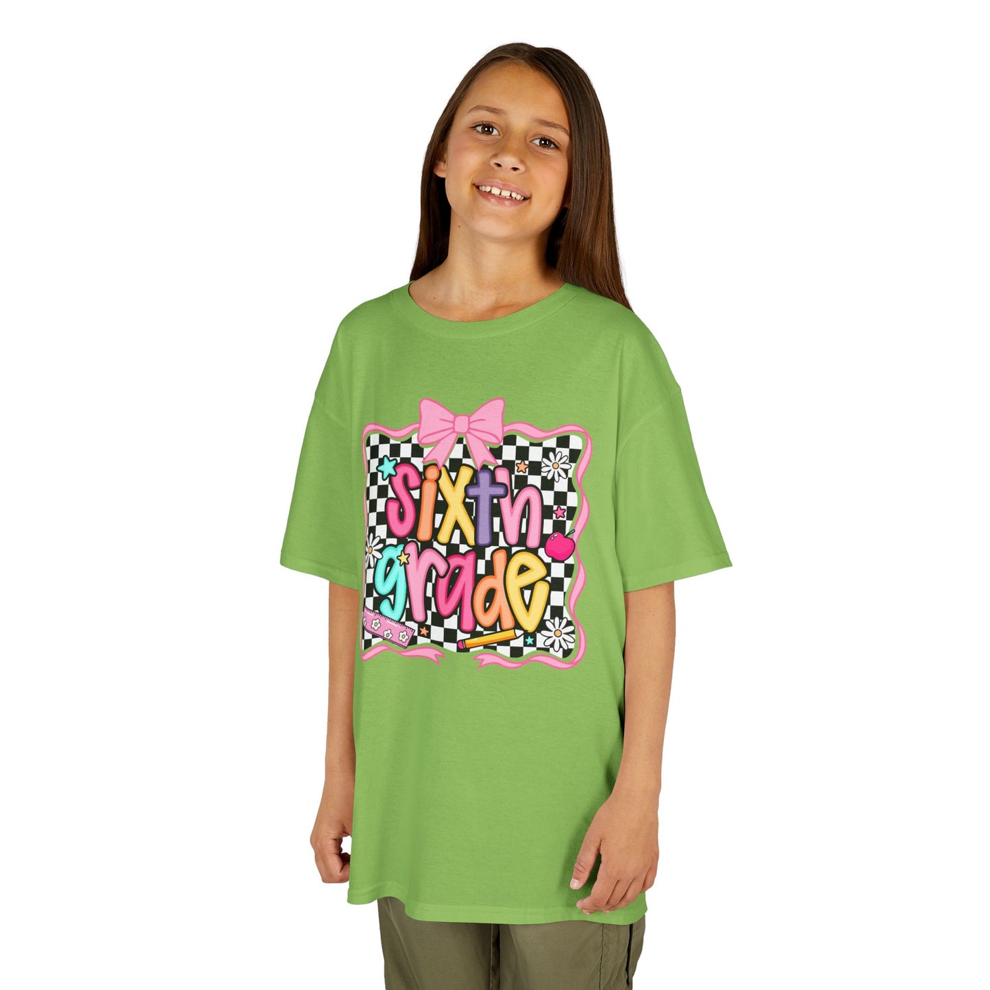 Sixth Grade Kids T‑Shirt - Colorful Checkerboard Back-to-School Tee