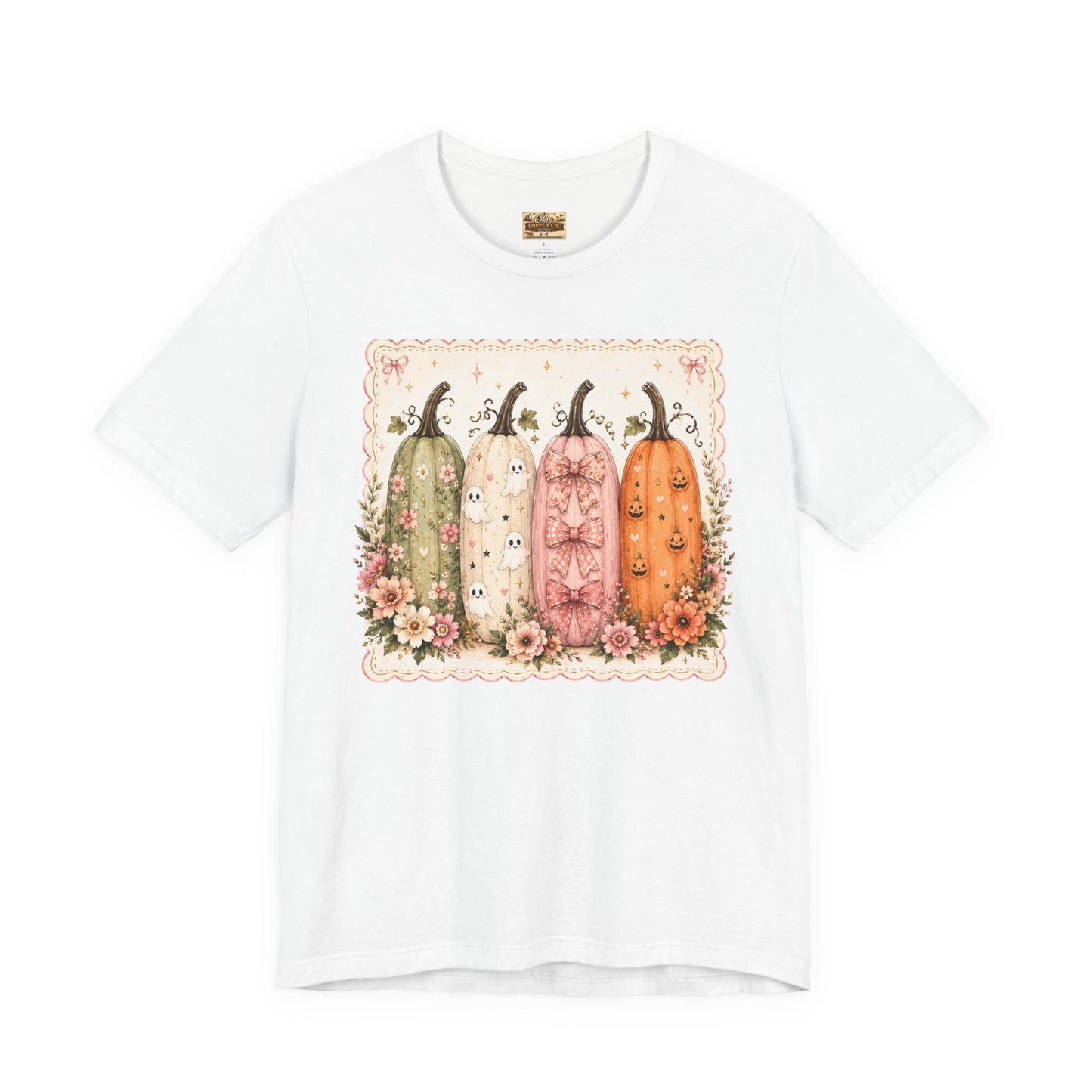 Vintage Floral Pumpkin Tee — Autumn Harvest Graphic T-Shirt