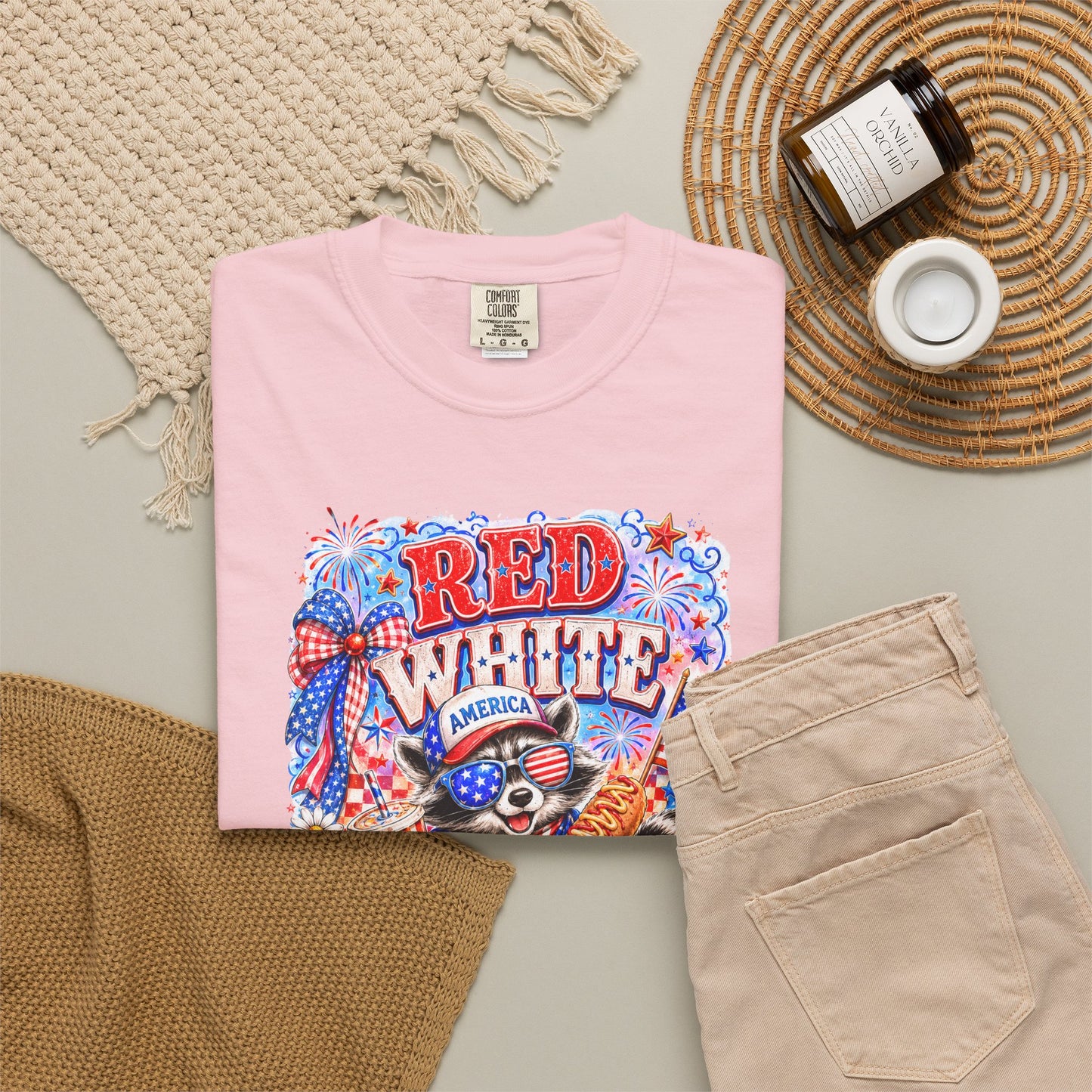 Patriotic "Red White Feral" Graphic T-Shirt