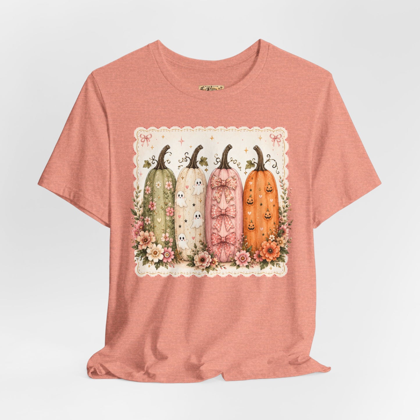 Vintage Floral Pumpkin Tee — Autumn Harvest Graphic T-Shirt