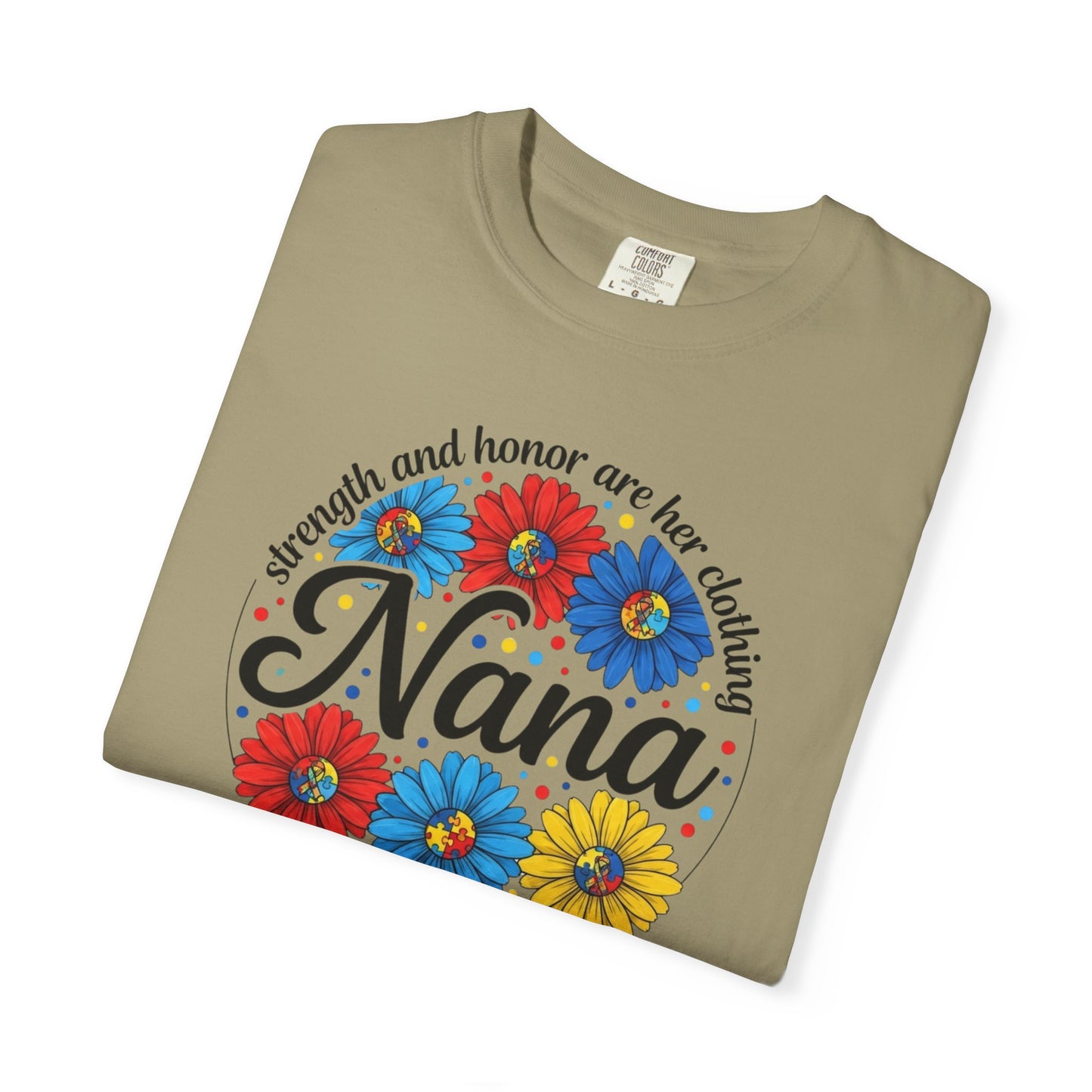 Nana Floral Proverbs T-Shirt — “Strength and Honor” Grandma Gift
