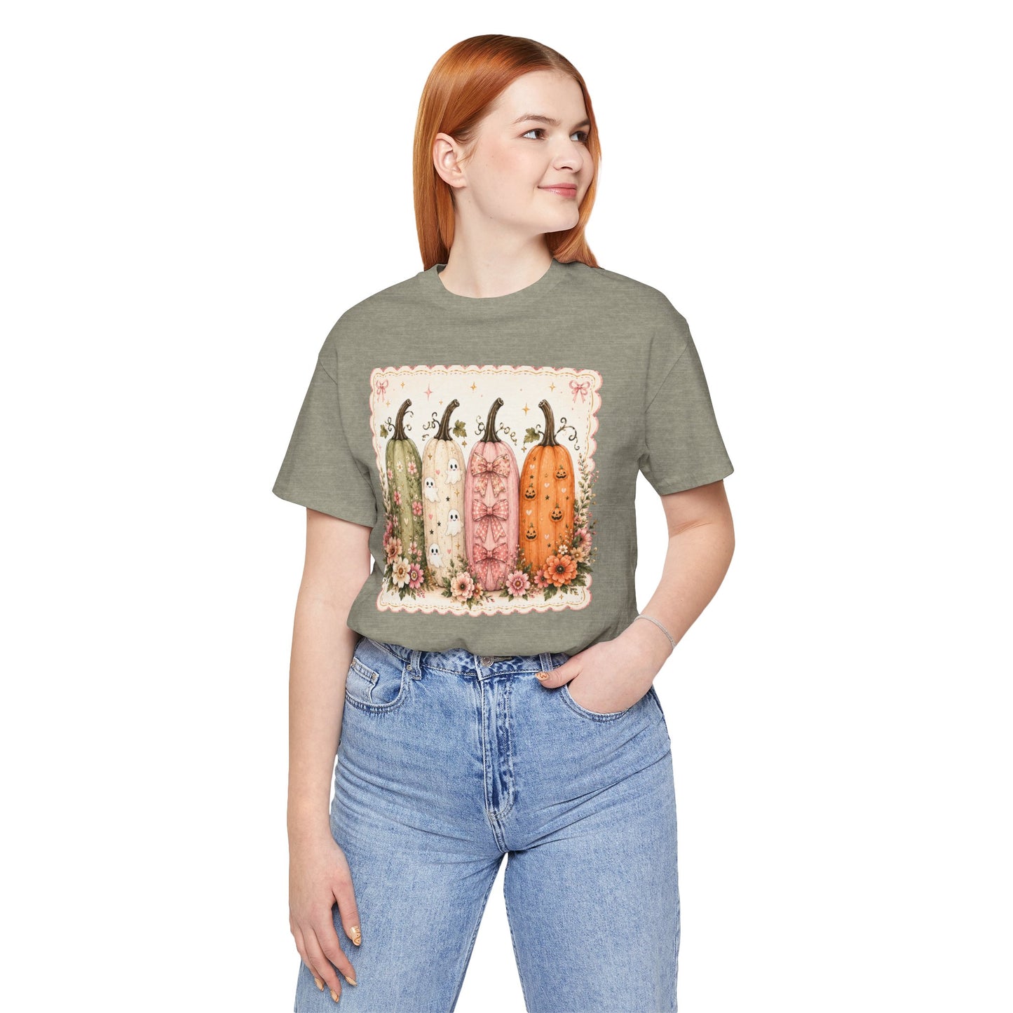 Vintage Floral Pumpkin Tee — Autumn Harvest Graphic T-Shirt