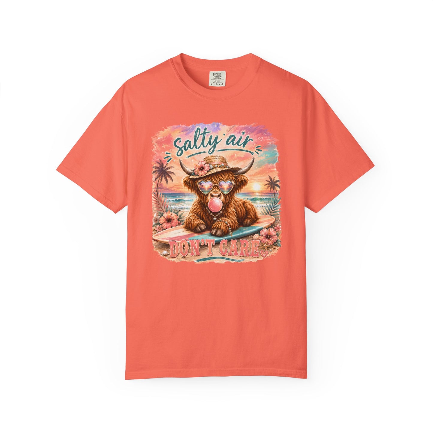 Salty Air "Don't Care" Beach Cow Graphic T-Shirt
