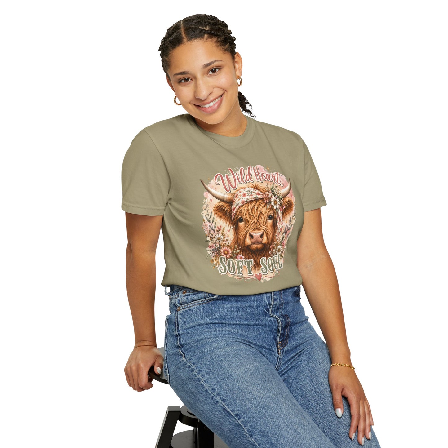 T-Shirt — “Wild Heart, Soft Soul” Highland Cow Graphic Tee