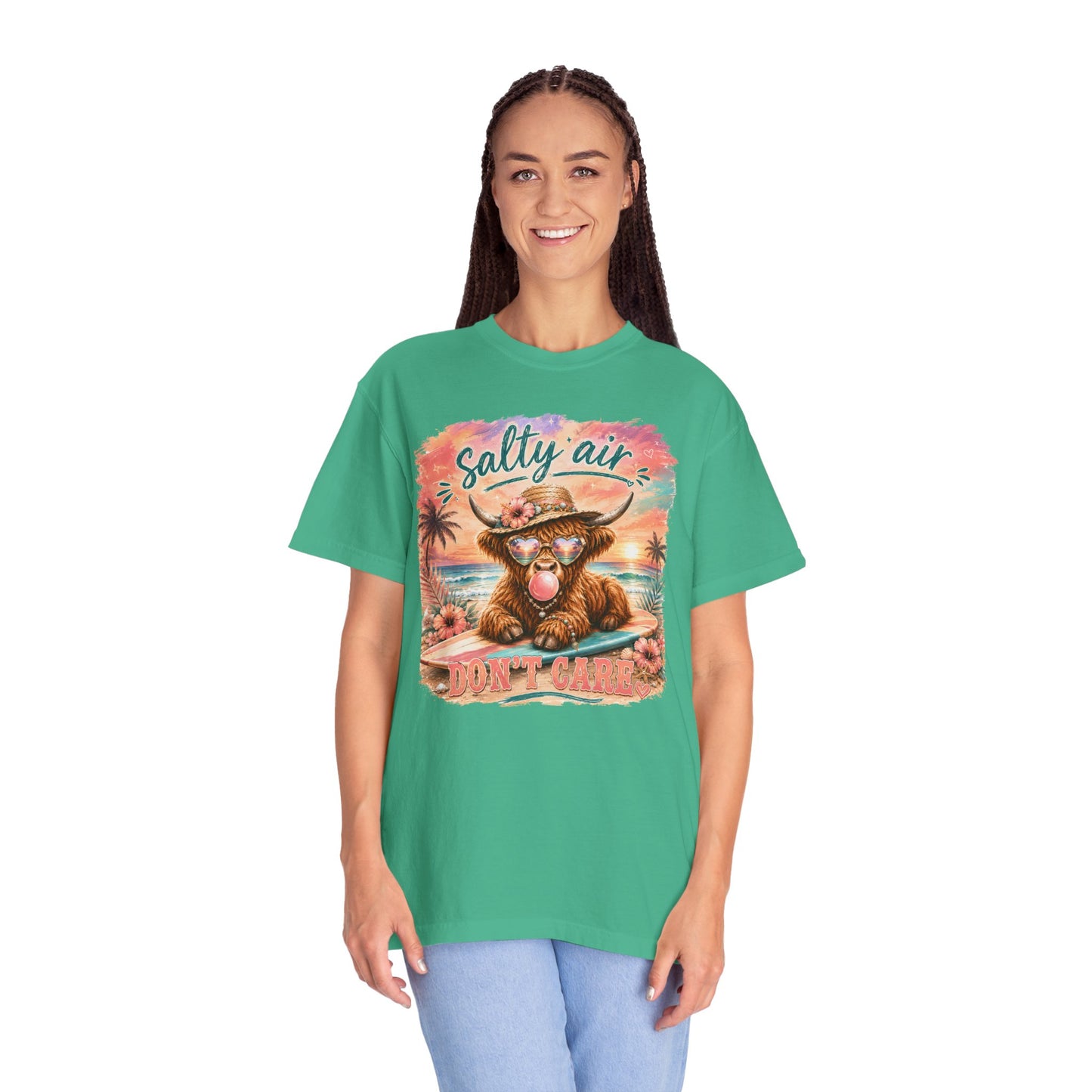 Salty Air "Don't Care" Beach Cow Graphic T-Shirt