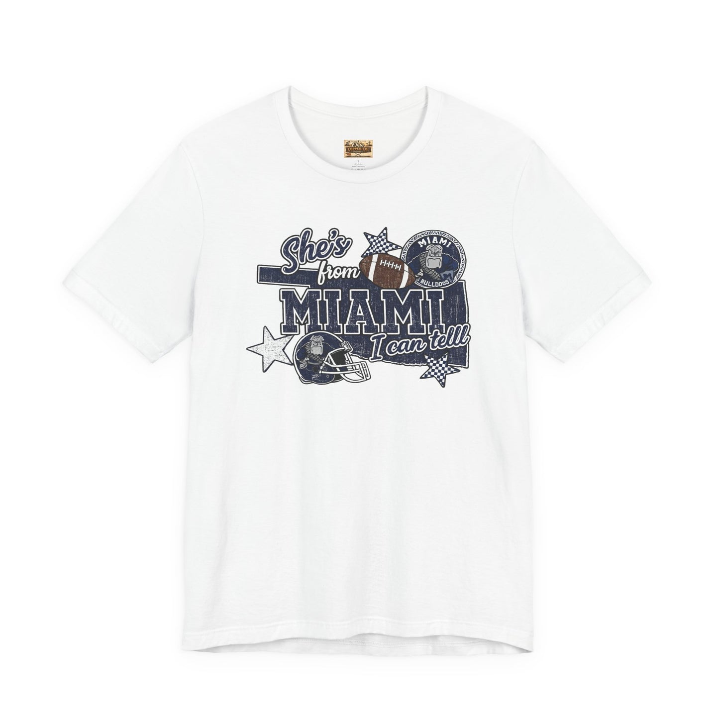 She's From Miami Graphic Tee — Retro Football Fan Shirt