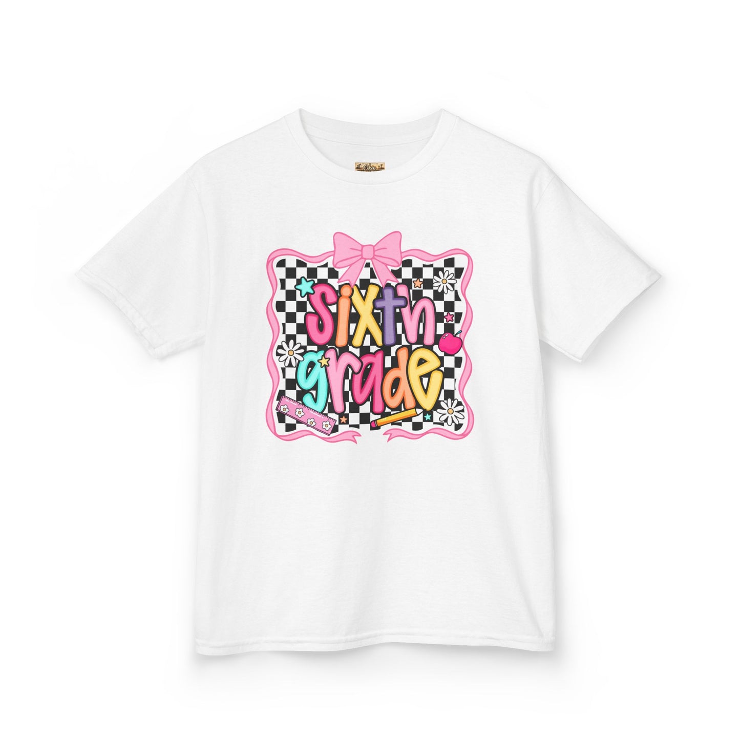 Sixth Grade Kids T‑Shirt - Colorful Checkerboard Back-to-School Tee