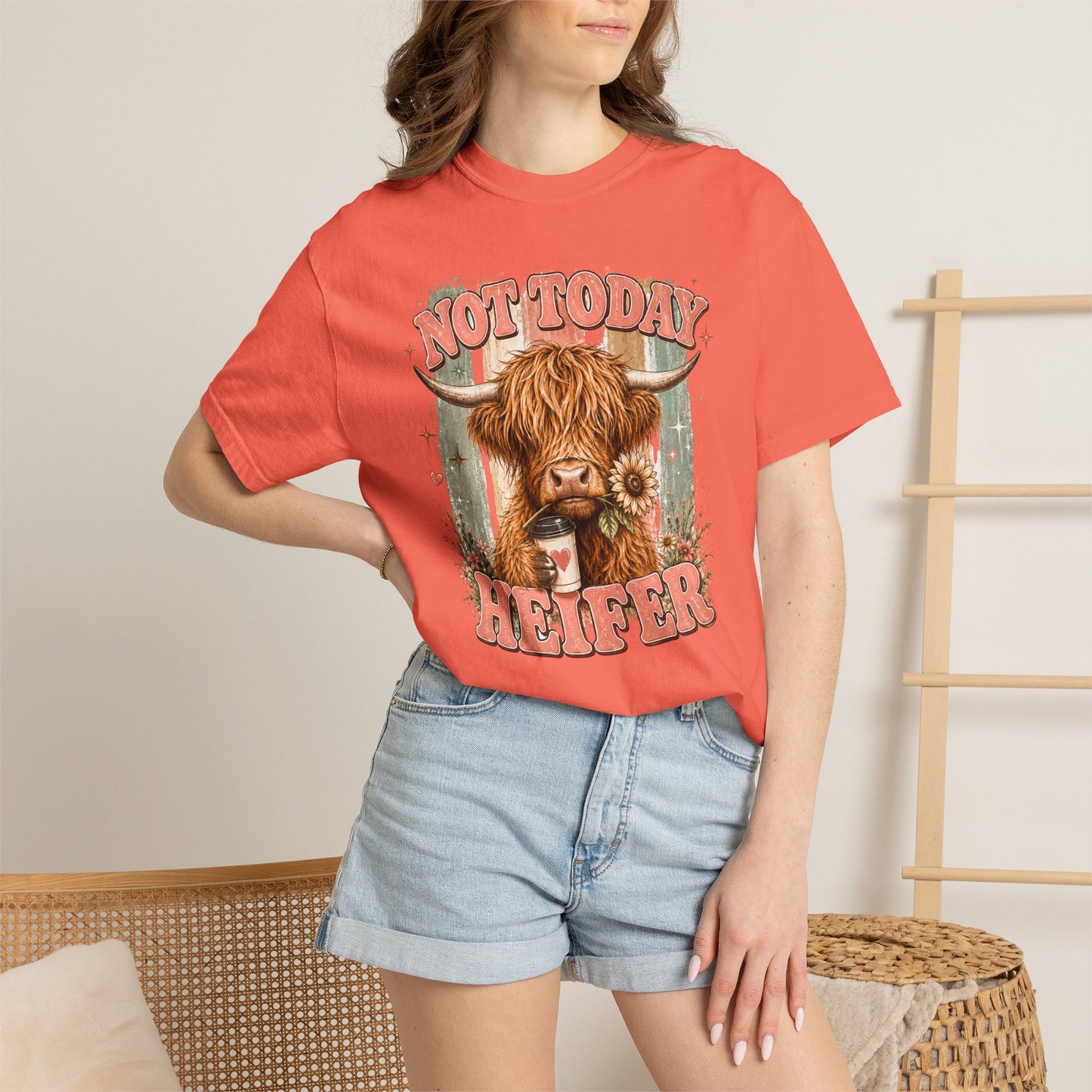 Not Today Heifer T-Shirt — Funny Highland Cow Graphic Tee