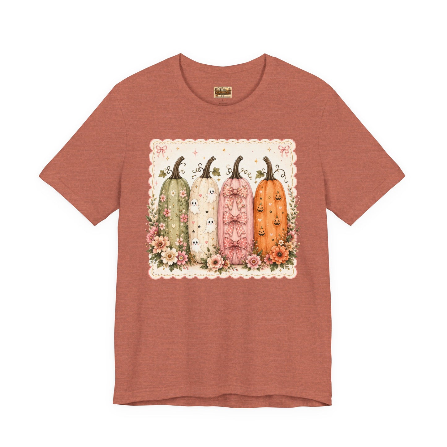 Vintage Floral Pumpkin Tee — Autumn Harvest Graphic T-Shirt