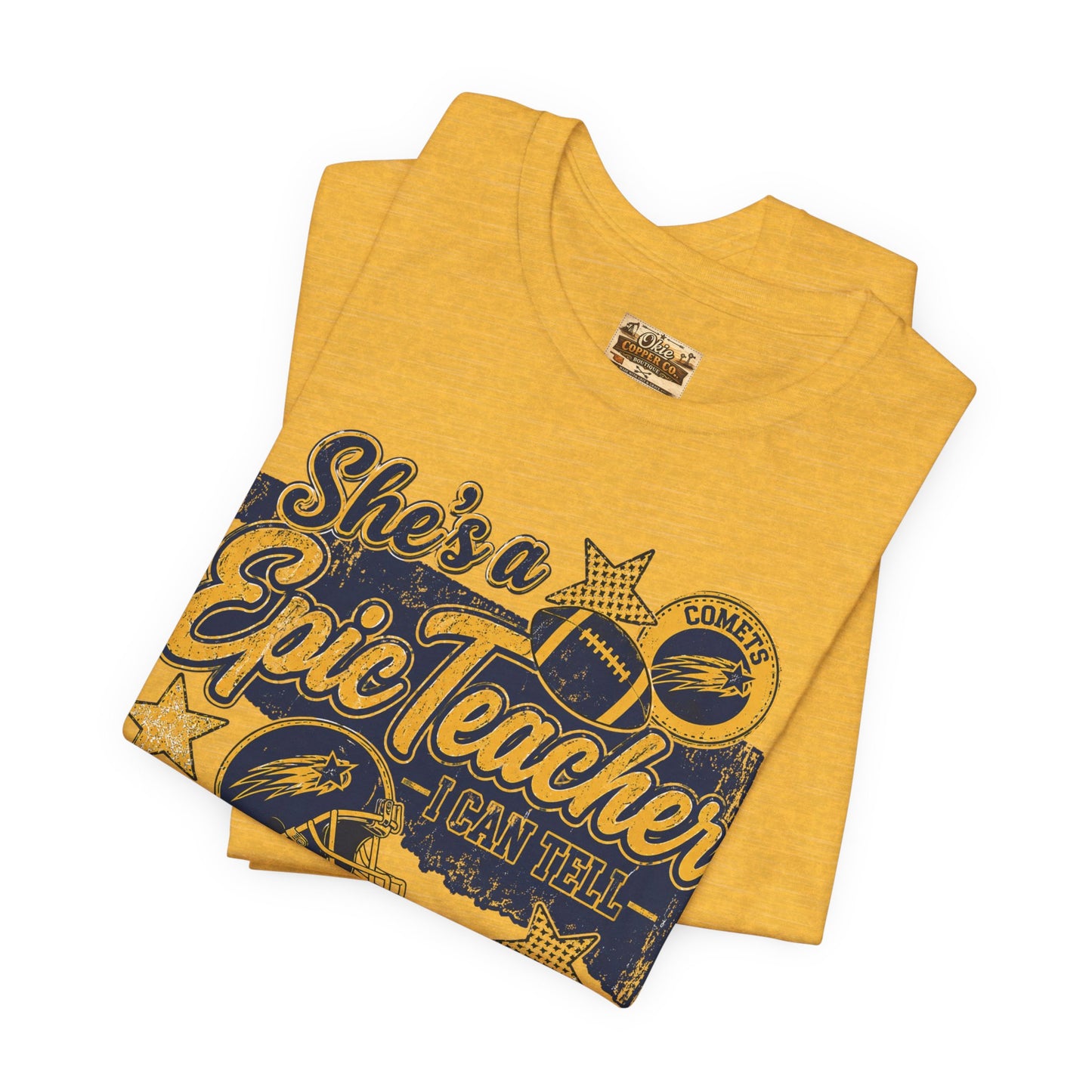 Epic Teacher Football T-Shirt — "She's a Epic Teacher" Coach & School Spirit Tee