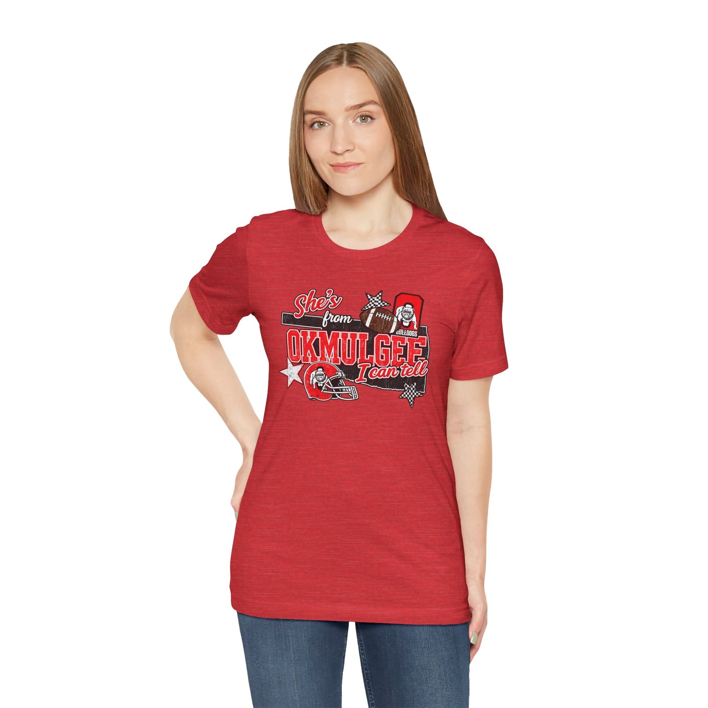 Okmulgee Cardinals Football Tee — She’s From Okmulgee Design
