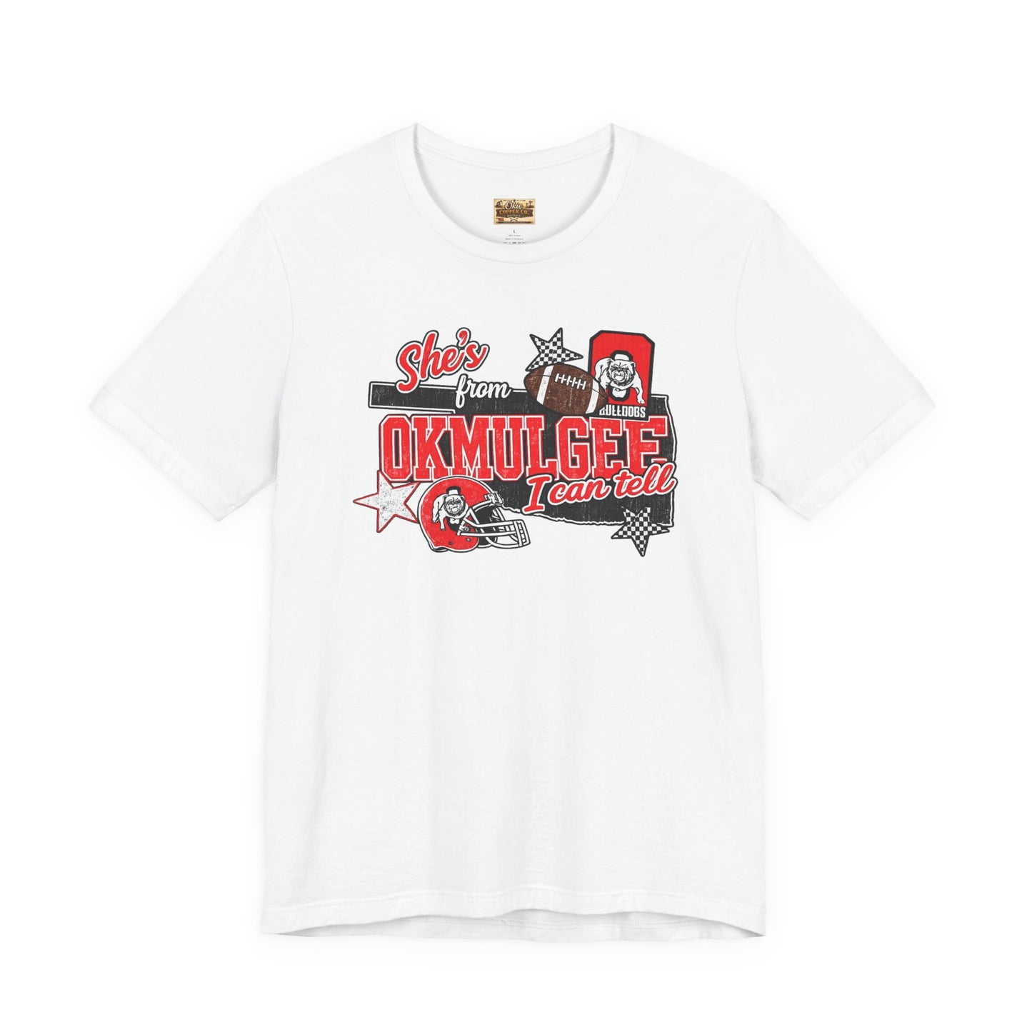 Okmulgee Cardinals Football Tee — She’s From Okmulgee Design