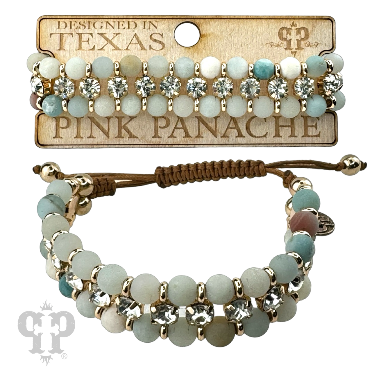 Bead and rhinestone adjustable bracelet - LC