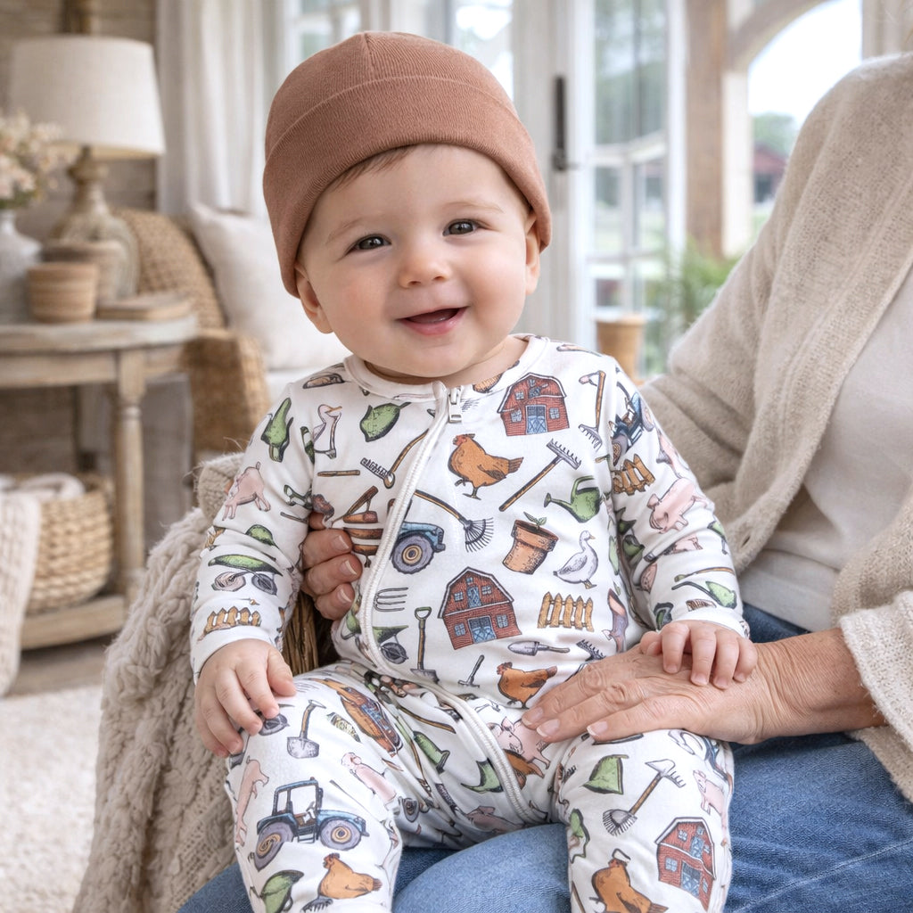 Farmer's Market Baby Zipper Romper