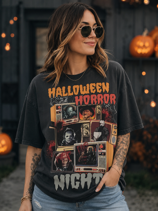 Pre-Order Vintage Horror Movie Night Graphic Tee