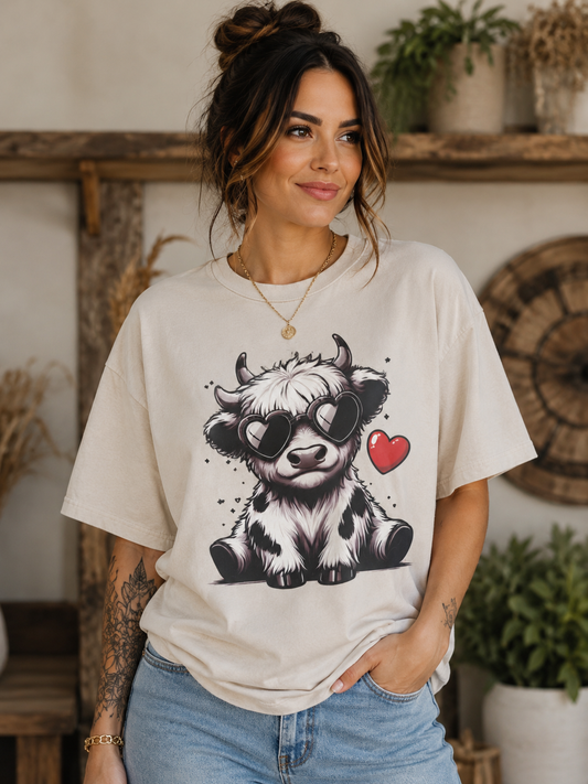 Pre-Order Cute Highland Cow Graphic Tee