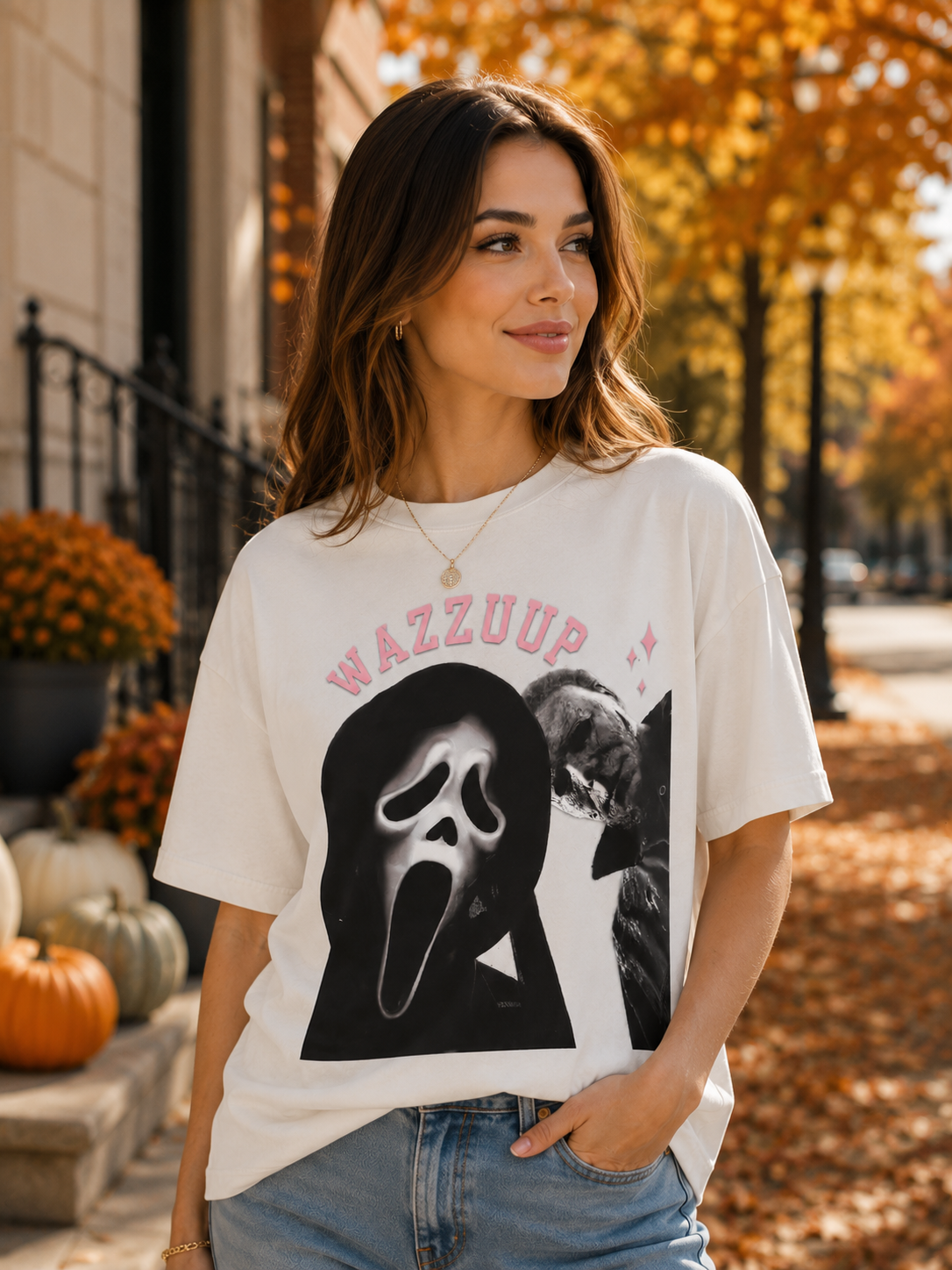 Pre-Order Spooky Besties UV DTF Graphic Gildan Tee | Halloween Inspired Graphic Shir