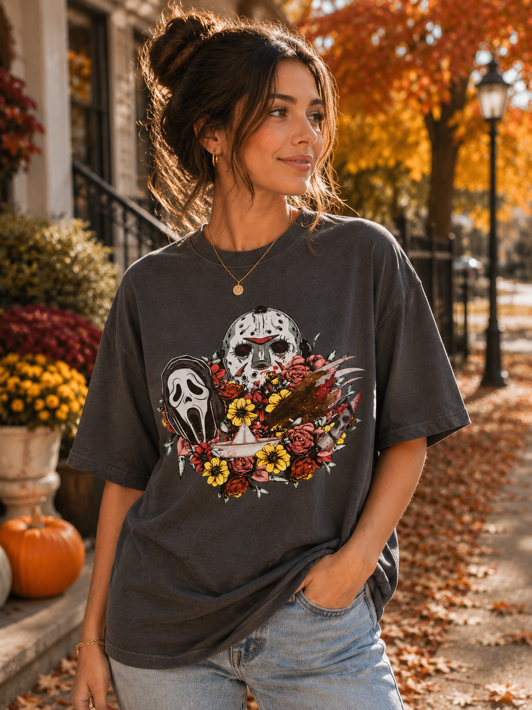 Pre-Order Spooky Floral Horror Inspired Graphic Tee