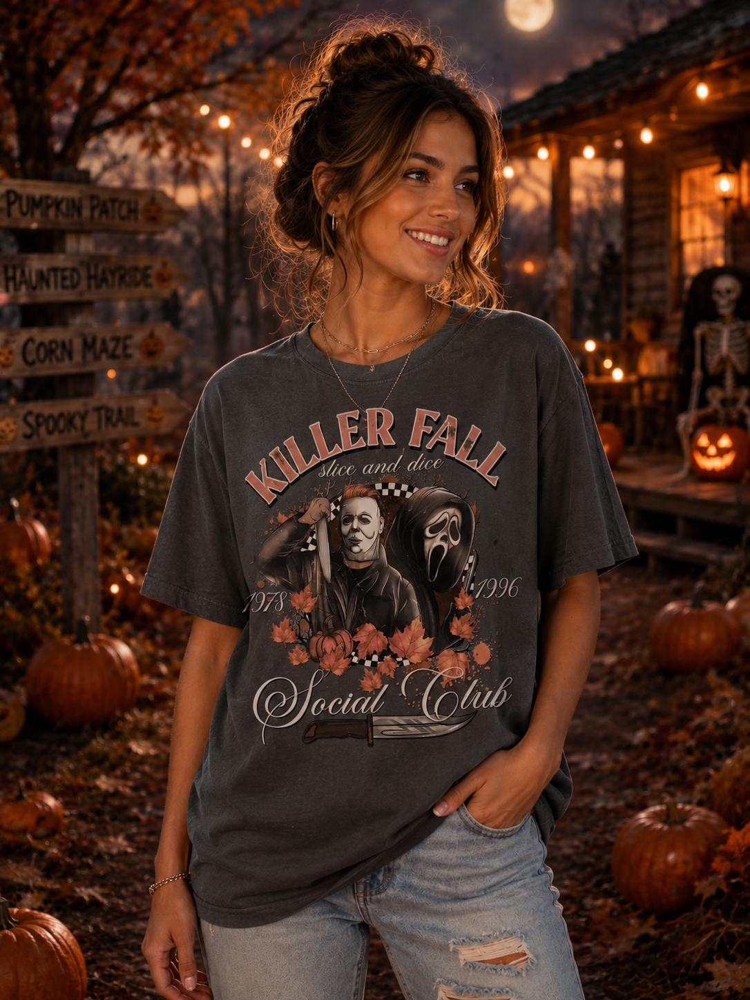 Pre-Order Haunted House Horror Inspired Graphic Tee | Spooky Halloween Pumpkin Shirt
