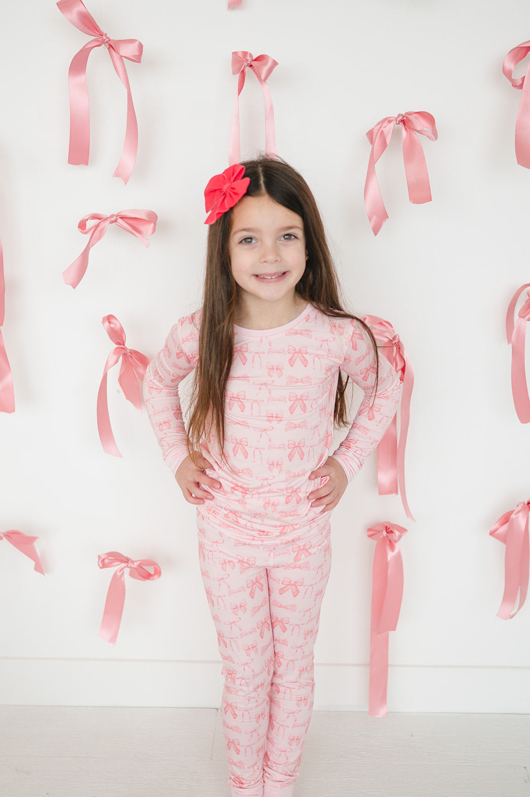 Pink Bows (Long Sleeve PJ)