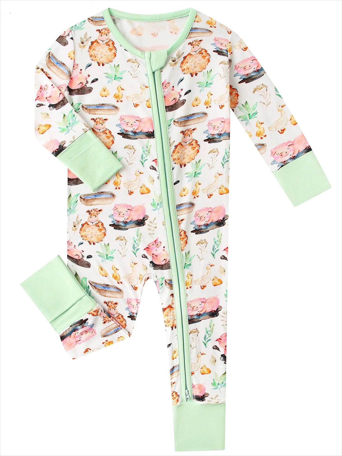 Little Yellow Sheep Bamboo Baby Convertible Zippy Romper