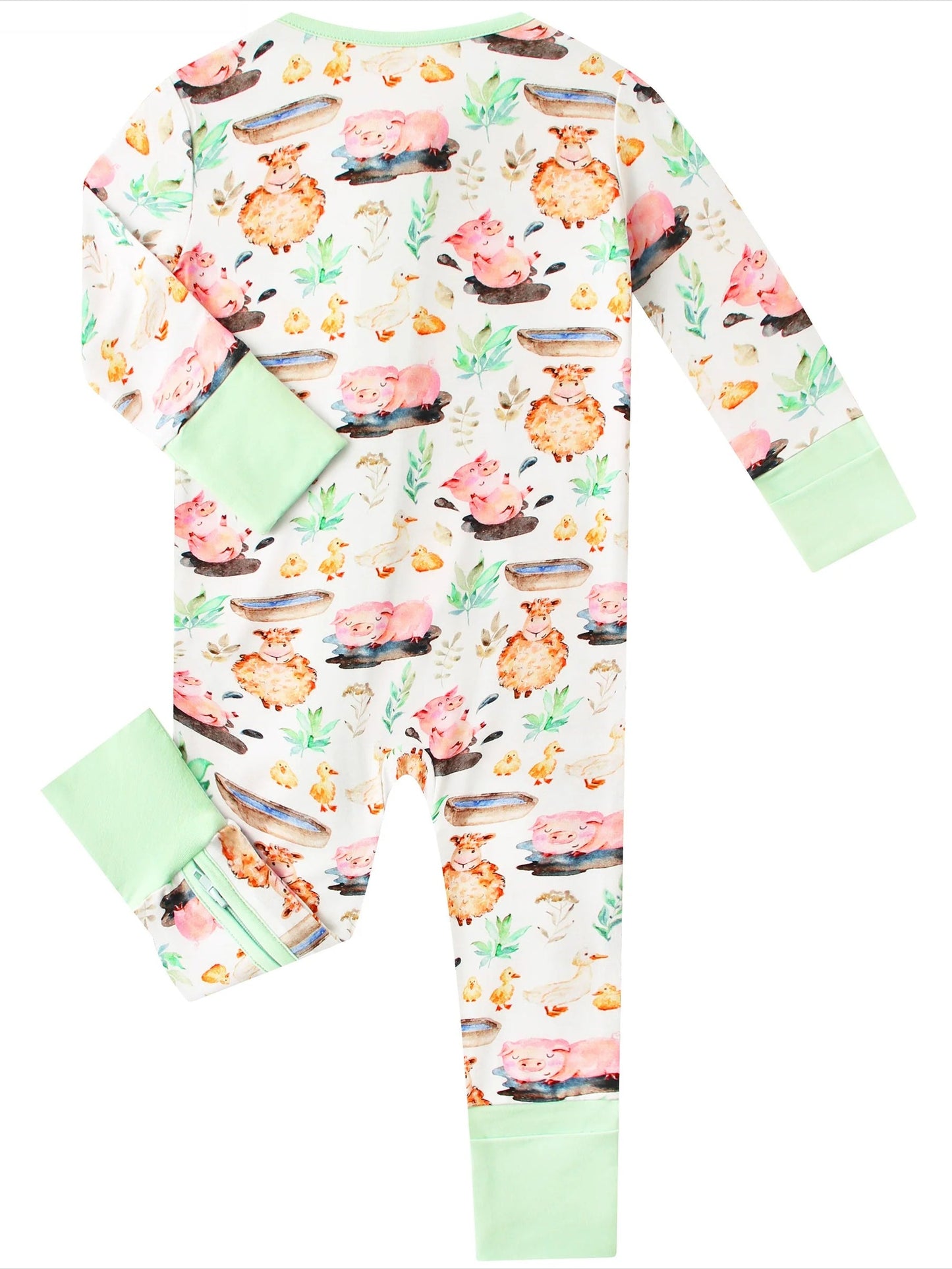 Little Yellow Sheep Bamboo Baby Convertible Zippy Romper