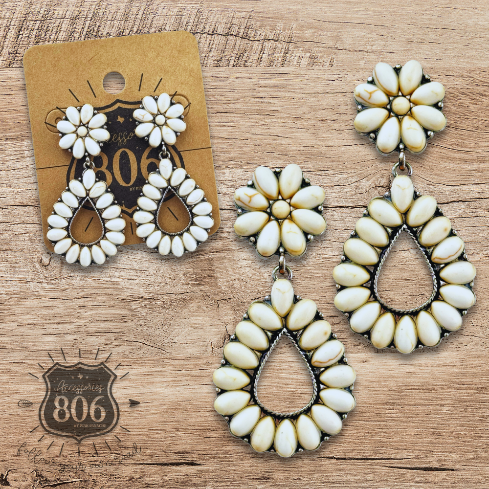 Western stone teardrop earring